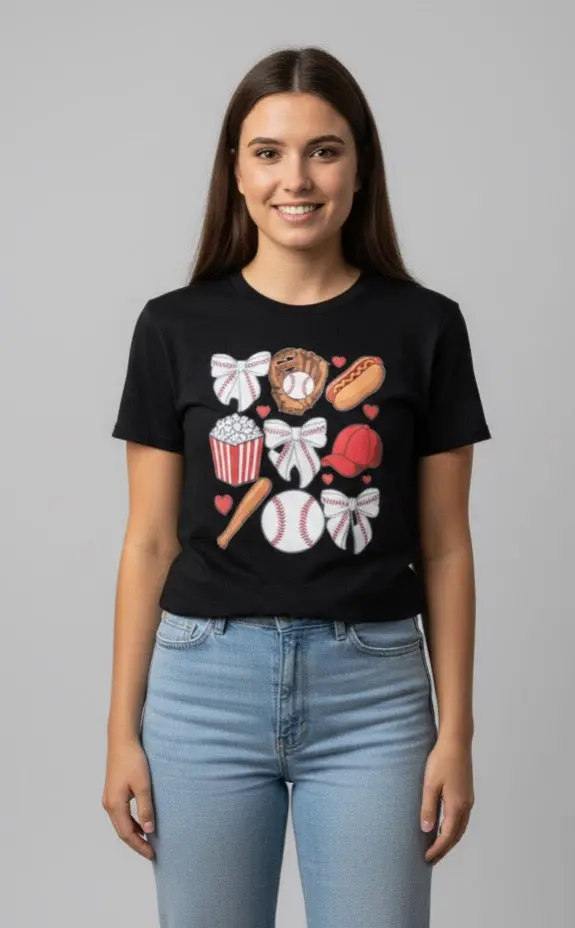 Baseball & Bows T-Shirt 1