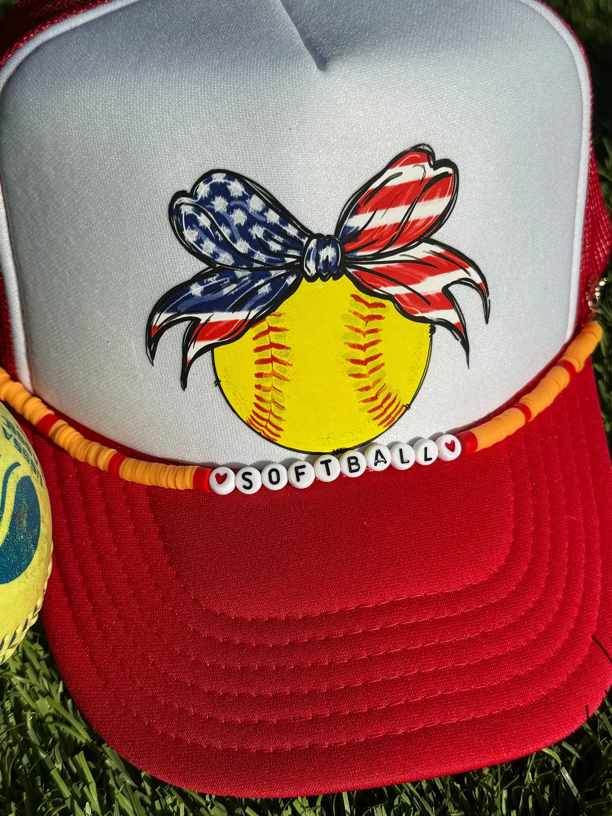 Softball & Mom Of Both Bead Chains For Trucker Hats 2