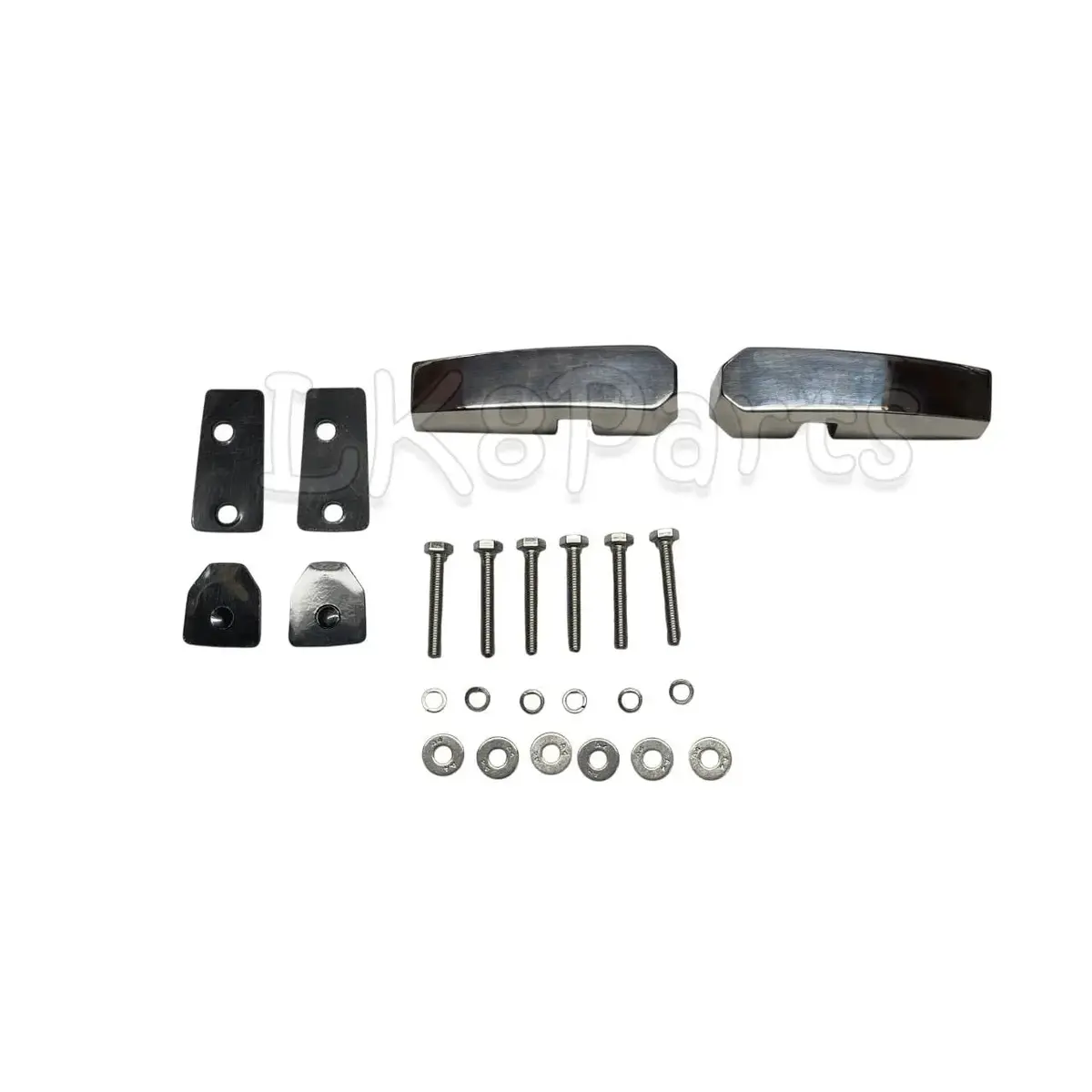 Stainless Steel And Polished Windscreen Brackets Pair 1