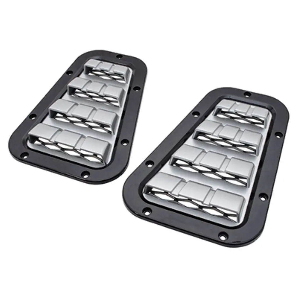 Xs Bonnet Vent Set - Black With Silver Mesh 1