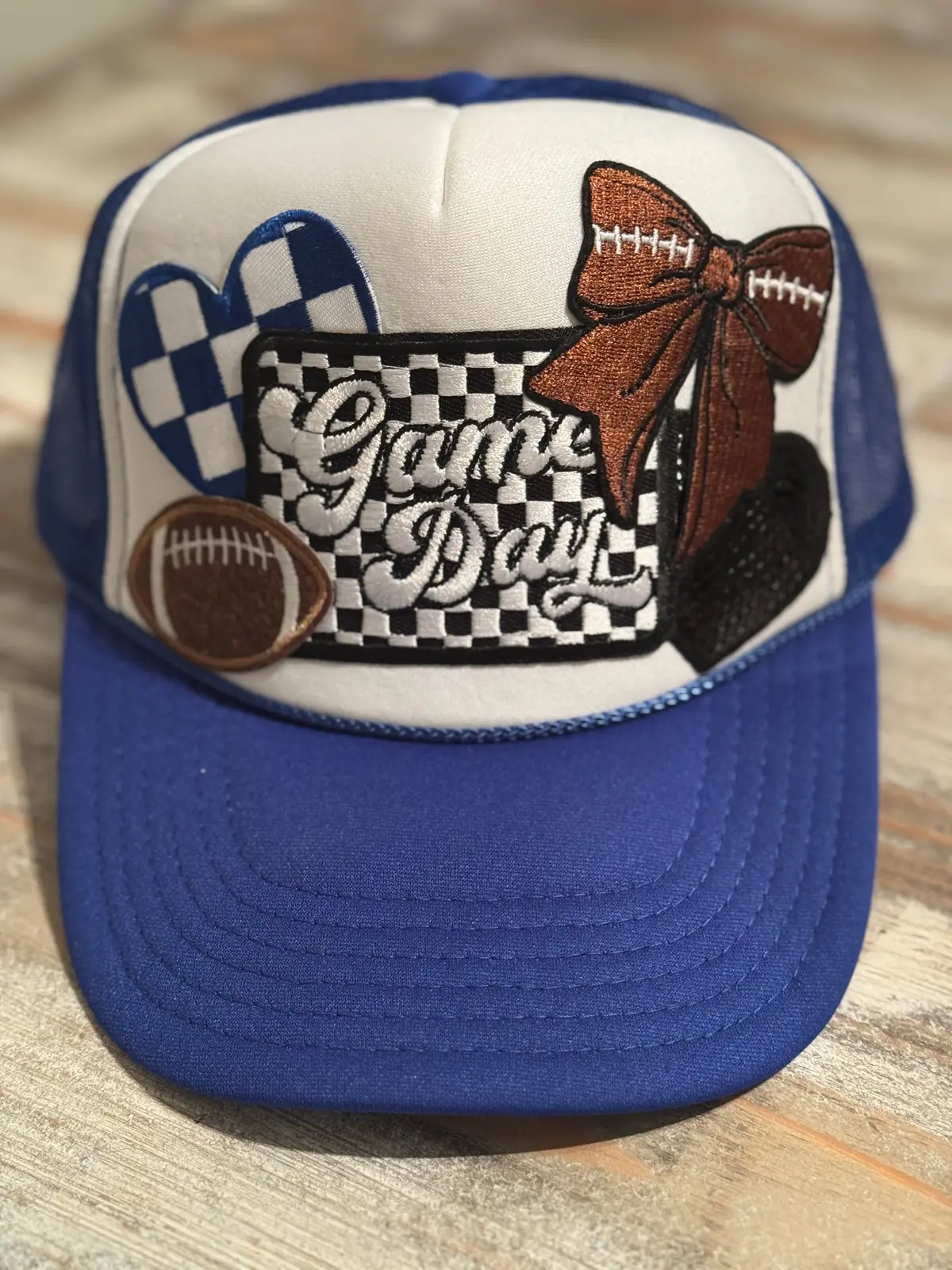 Blue Football Game Day Hat 1
