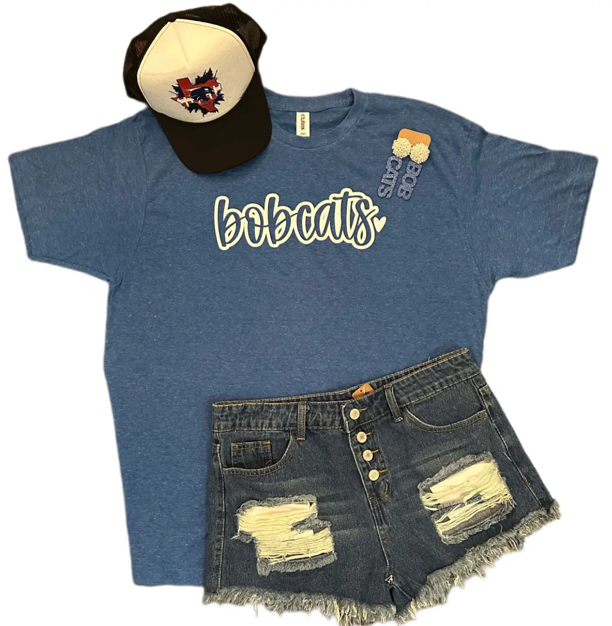 Bobcats Bubble Font Tee 1