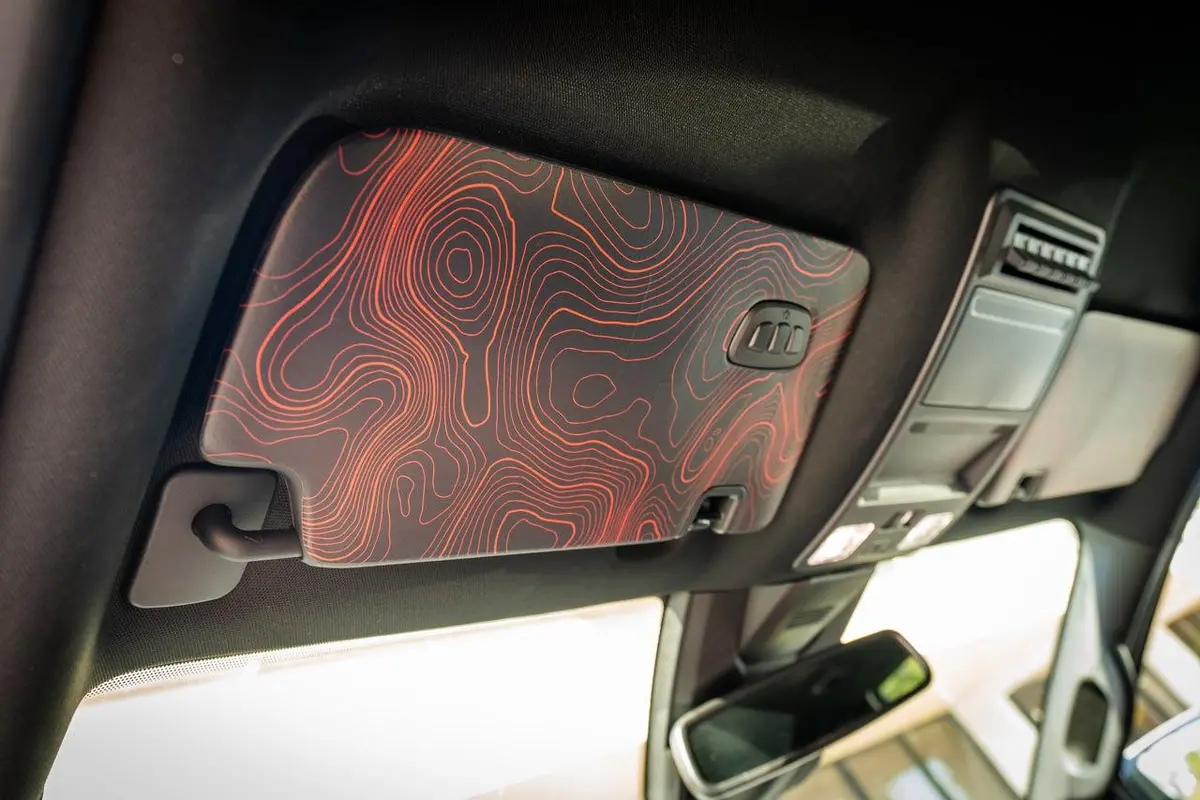 Stickerfab Topographic Interior Sun Visor Overlays - 2024+ Ranger Raptor (With Homelink) 1