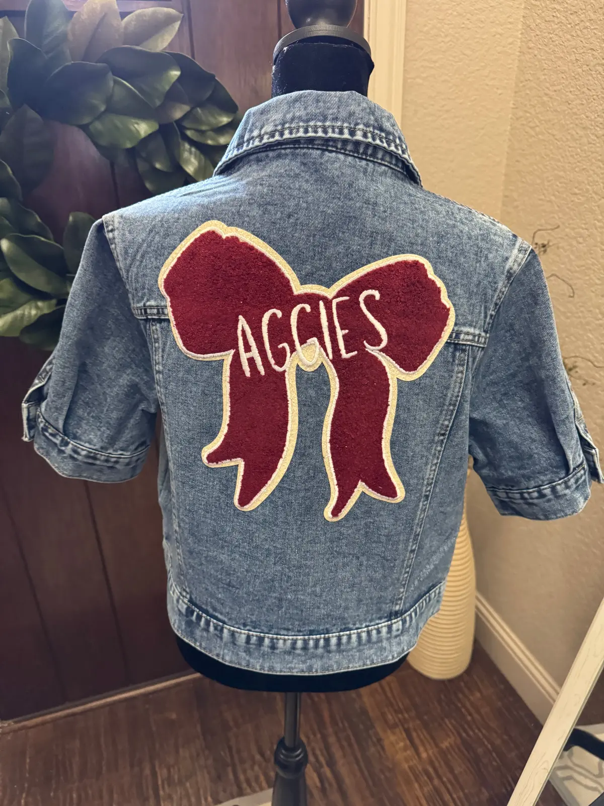 Aggies Patched Denim Jacket 1