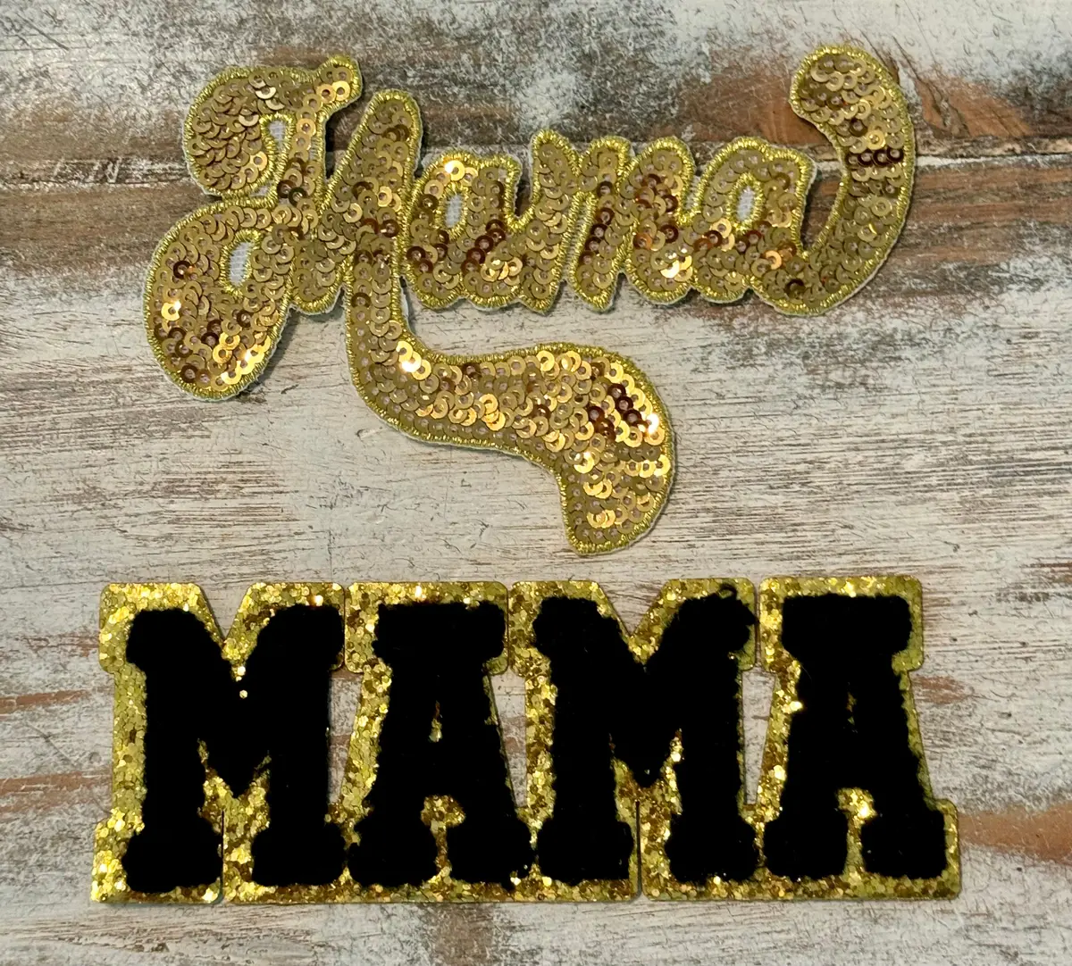 Gold Mama Iron On Patches 1