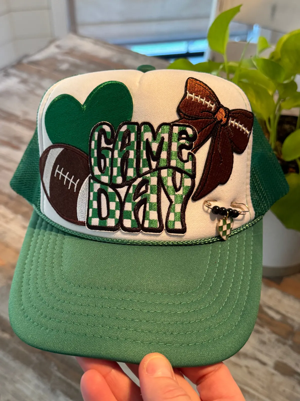 Green Game Day Football Hat 1