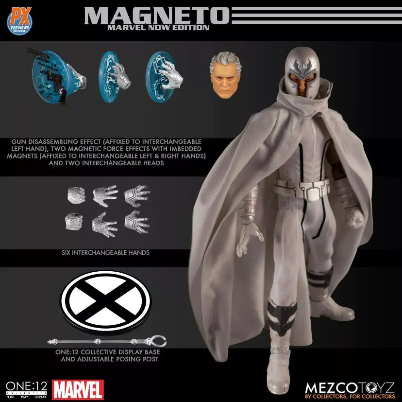 Mezco One12 Px Exclusive Magneto (White Suit) 6-Inch Figure 1