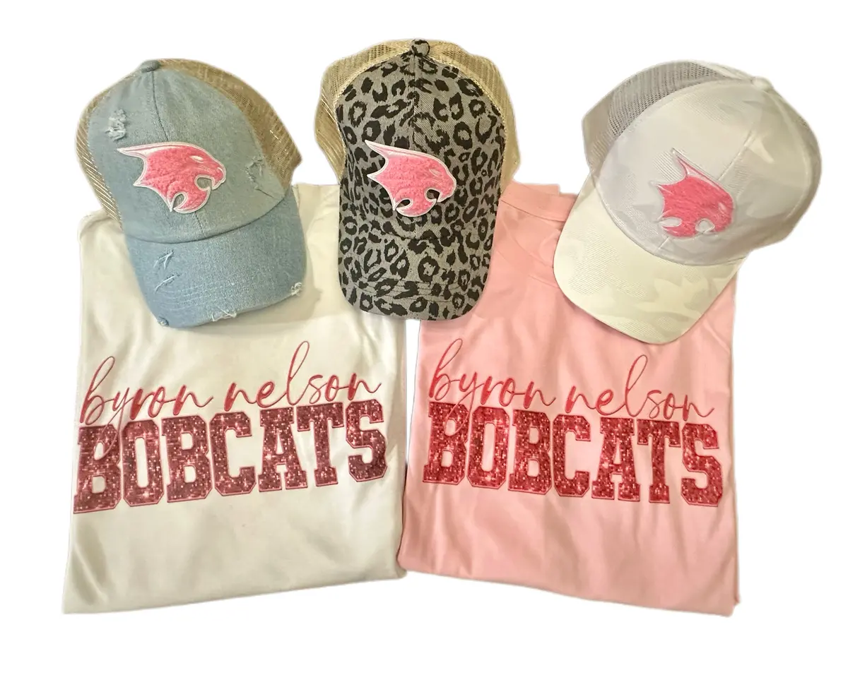Byron Nelson Bobcats Pink Glitter Tee 1