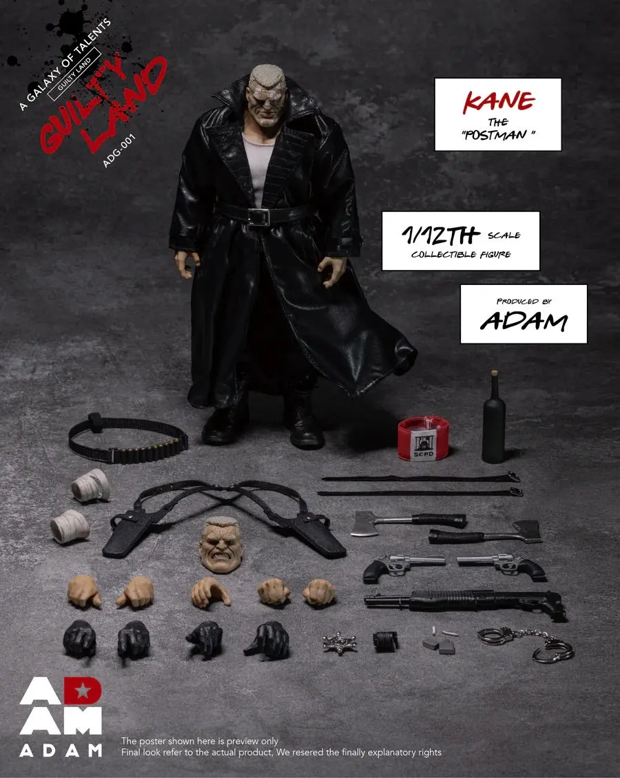 (Dented Box) Adam Toys 1/12 Gilty Land: A Galaxy Of Talents Postman Kane Figure 1