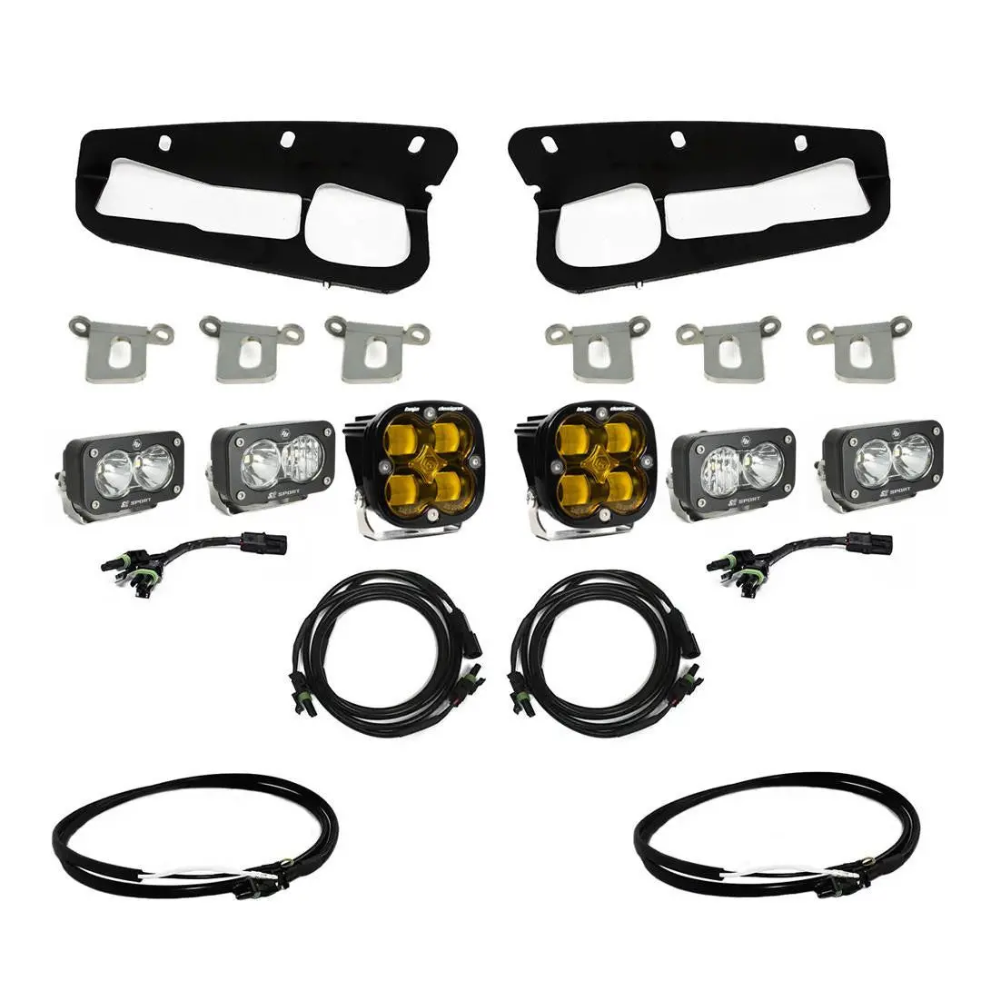 Baja Designs 21-22 Ford Bronco W/ Modular Bumper S2 Sae Sportsmen Fog Pocket Light Kit - Amber | 448178 1