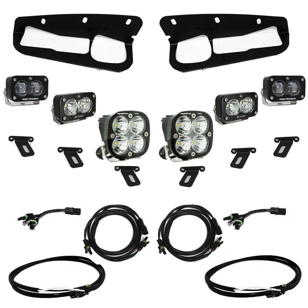 Baja Designs 2021+ Ford Bronco W/Steel Bumper S2 Sae Pro Fog Pocket Light Kit W/Upfitter - Clear | 448175Up 1