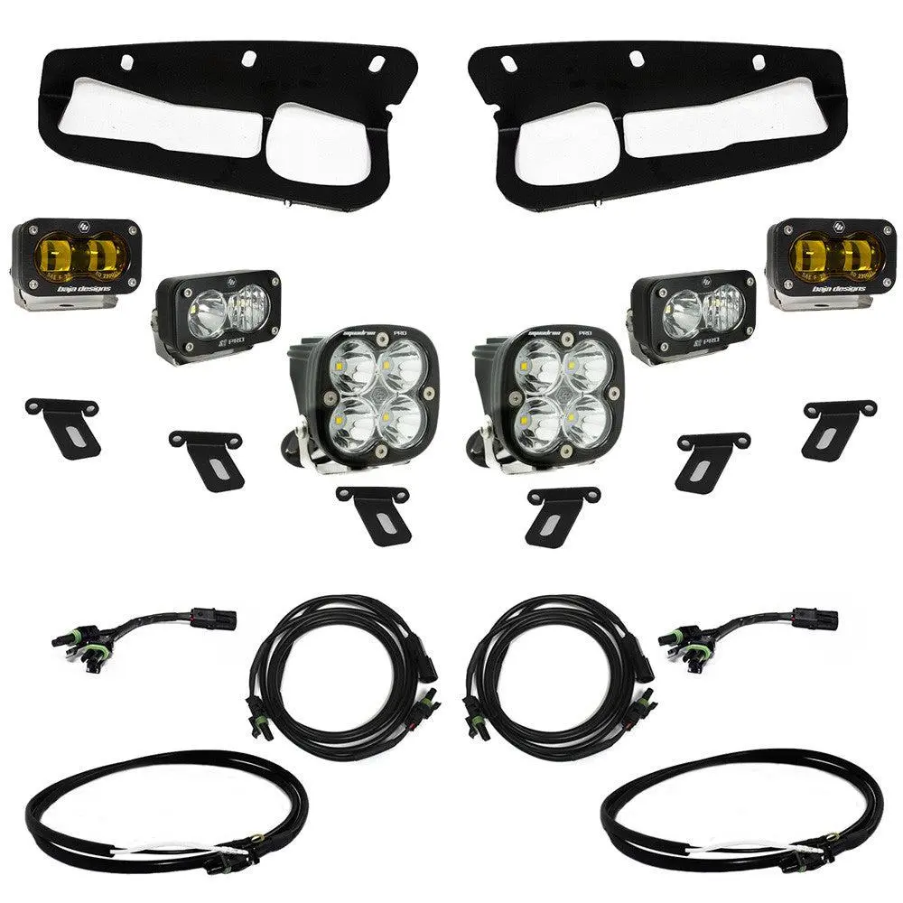 Baja Designs 2021+ Ford Bronco W/Steel Bumper S2 Sae Pro Fog Pocket Light Kit - Amber | 448179 1