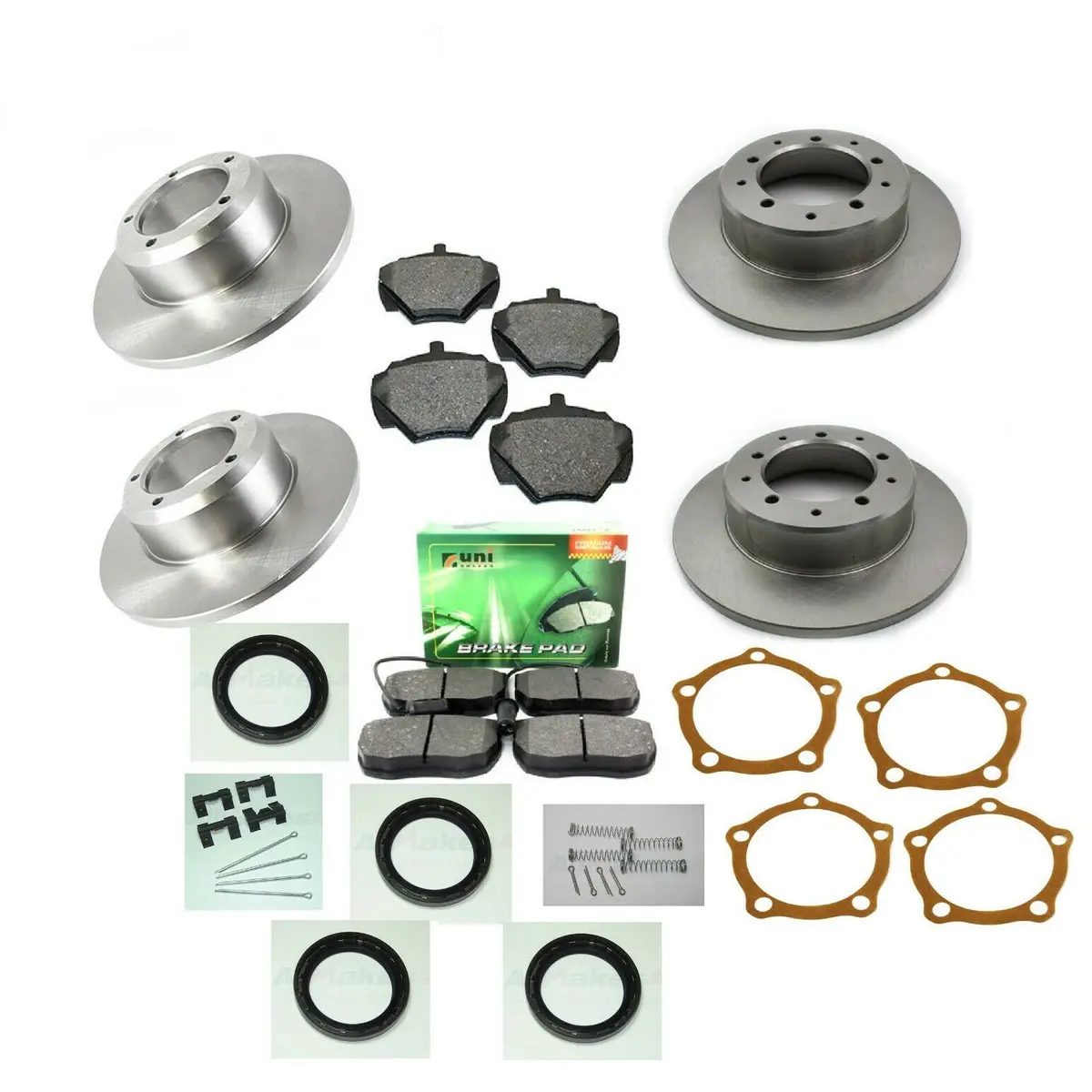 Front & Rear Solid Brake Discs & Pads Kit 1