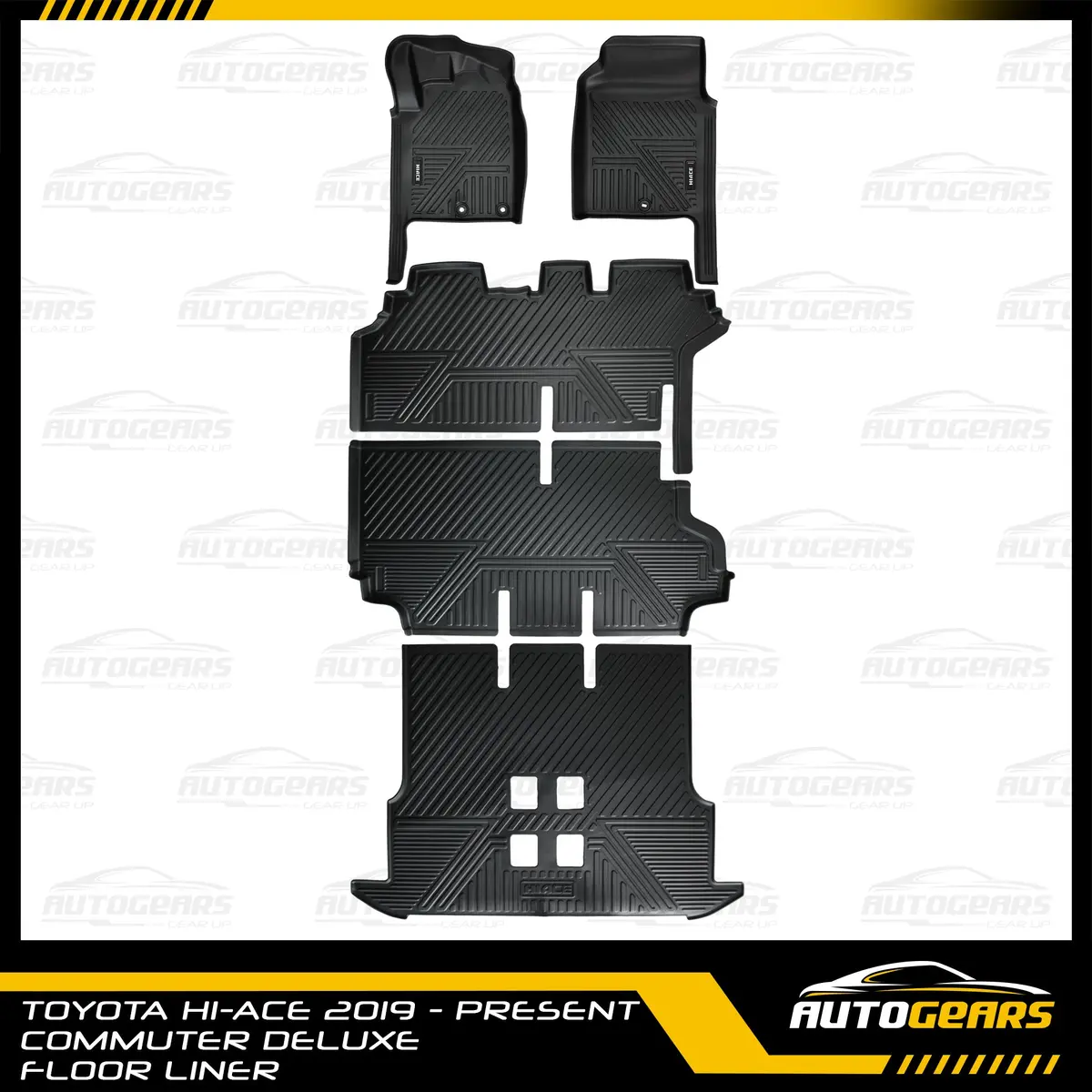Toyota Hiace Commuter Deluxe (2019 - 2026) 5D Extended Deep Dish Matting | Floor Liners 1