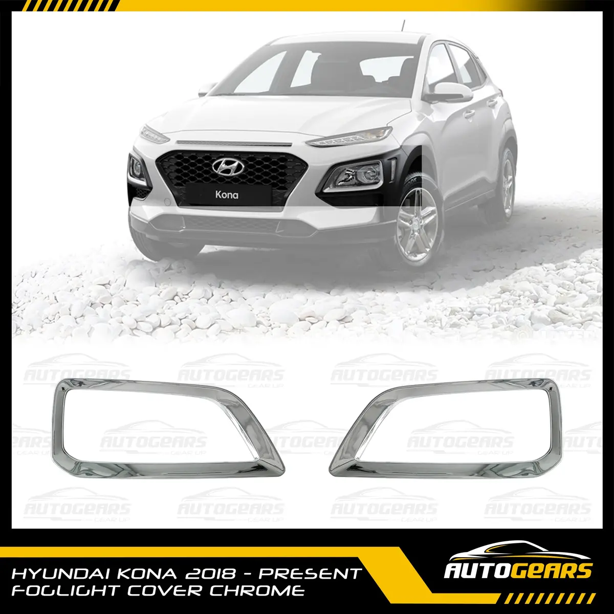 Hyundai Kona (2018 - 2022) Foglight Cover Chrome 1