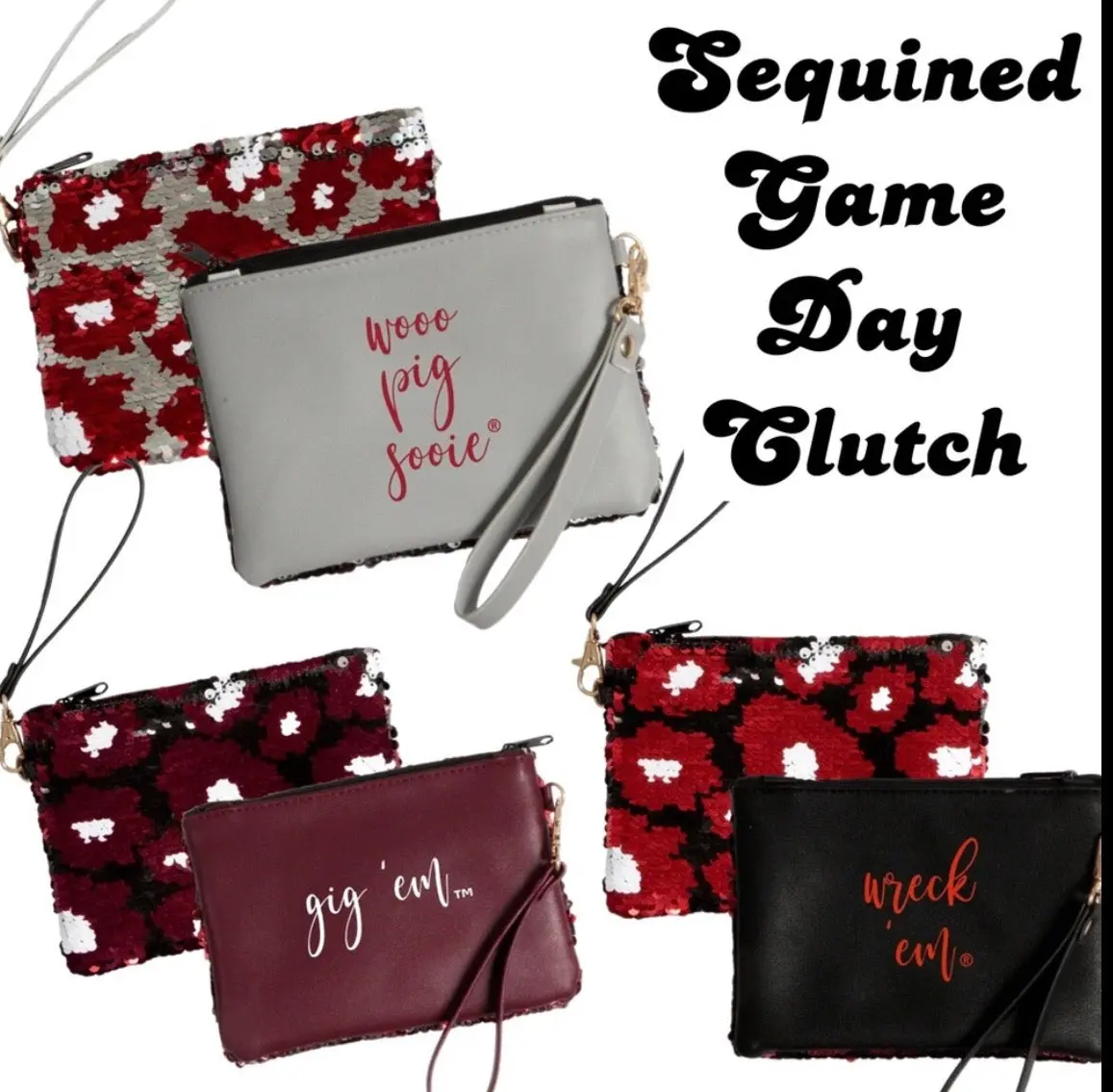 Sequined College Clutch Wristlets 1