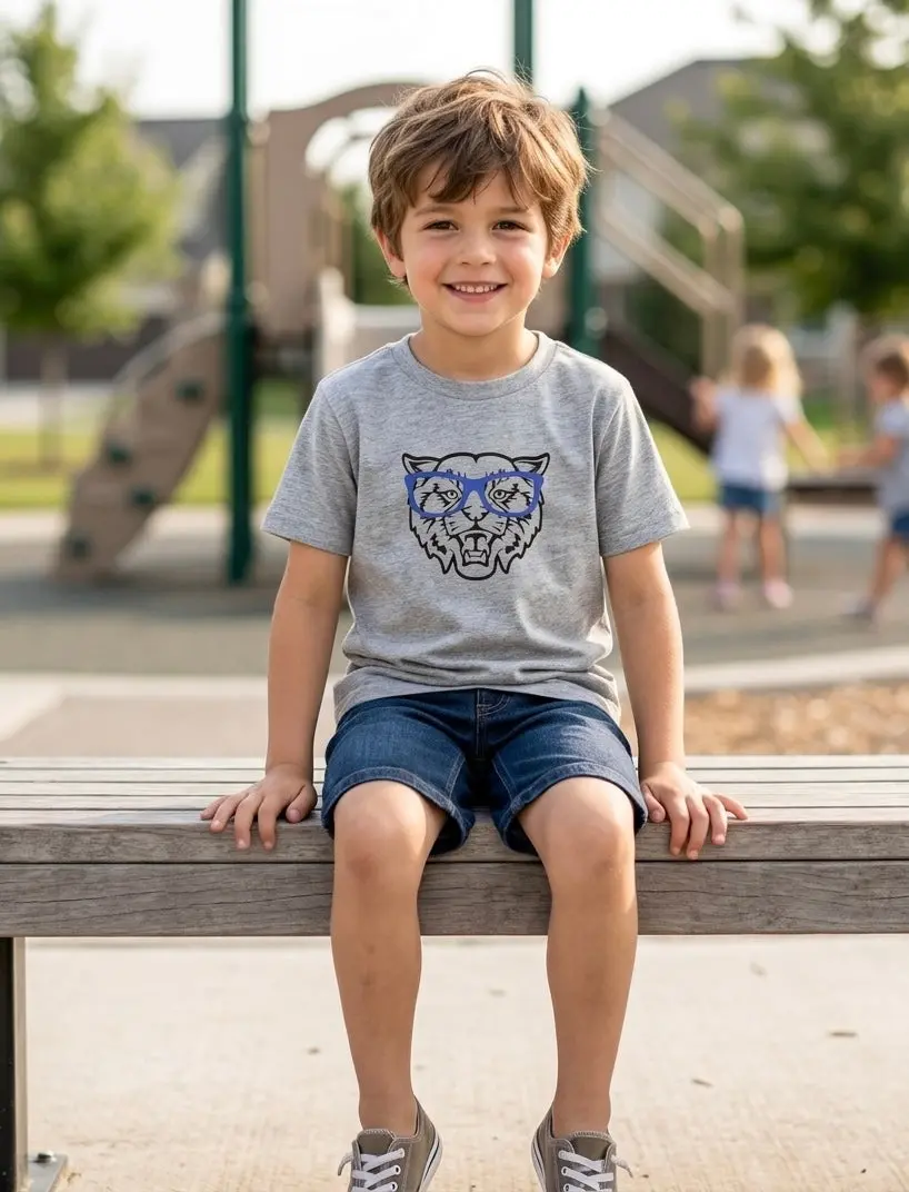 Bobcat In Glasses Youth T-Shirt 1