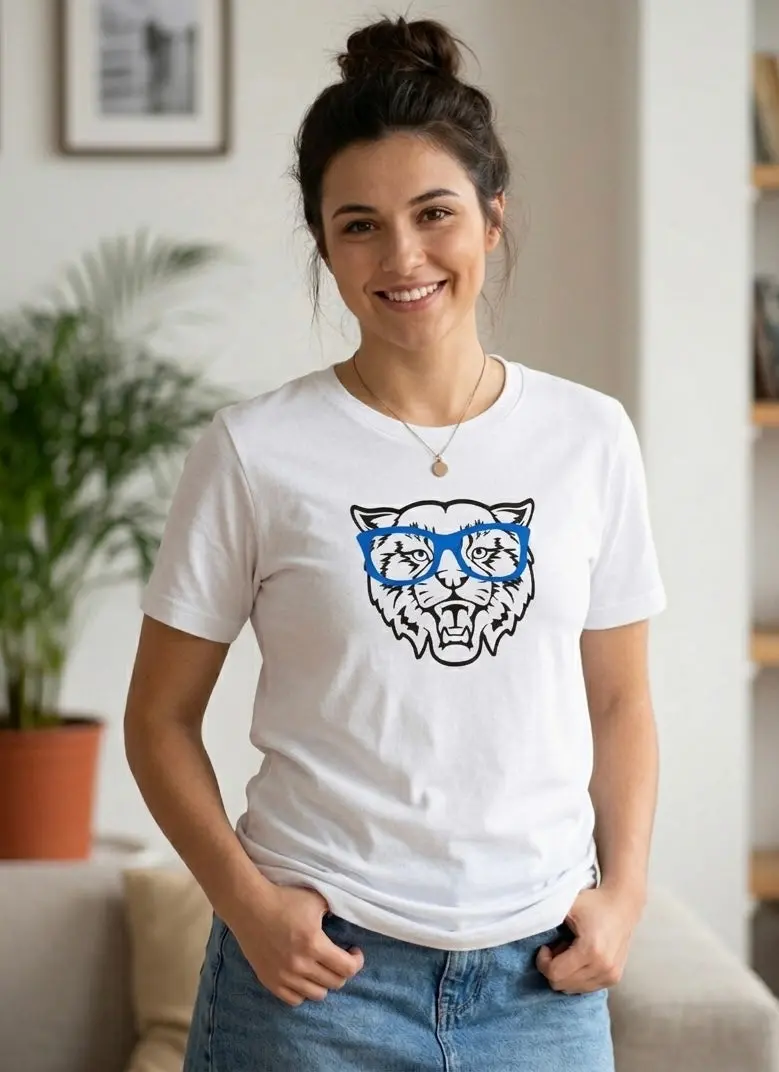 Bobcat In Glasses Graphic Tee 1