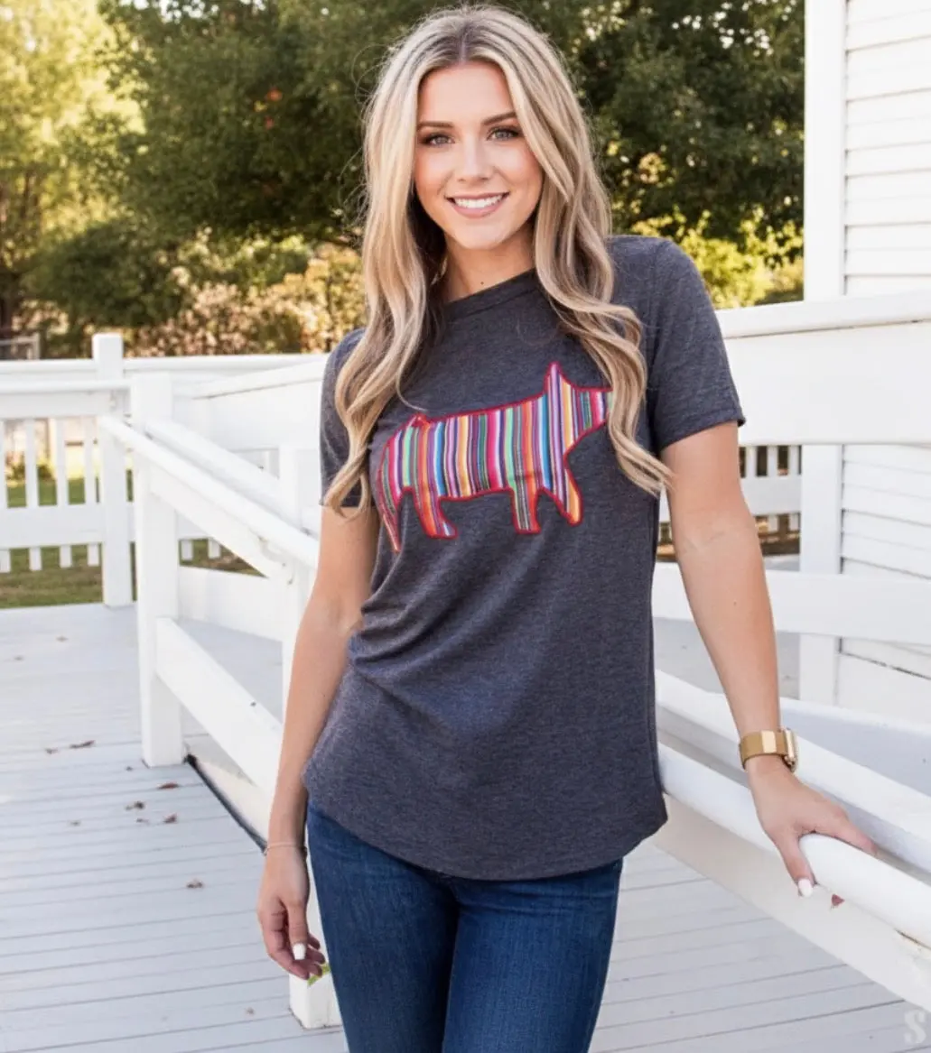 Serape Piggy Graphic Tee 1