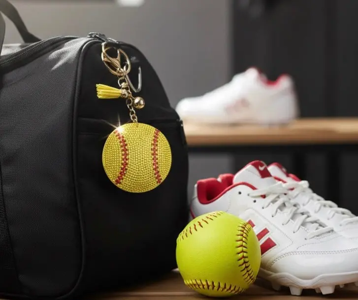 Baseball & Softball Rhinestone Key Chains 1