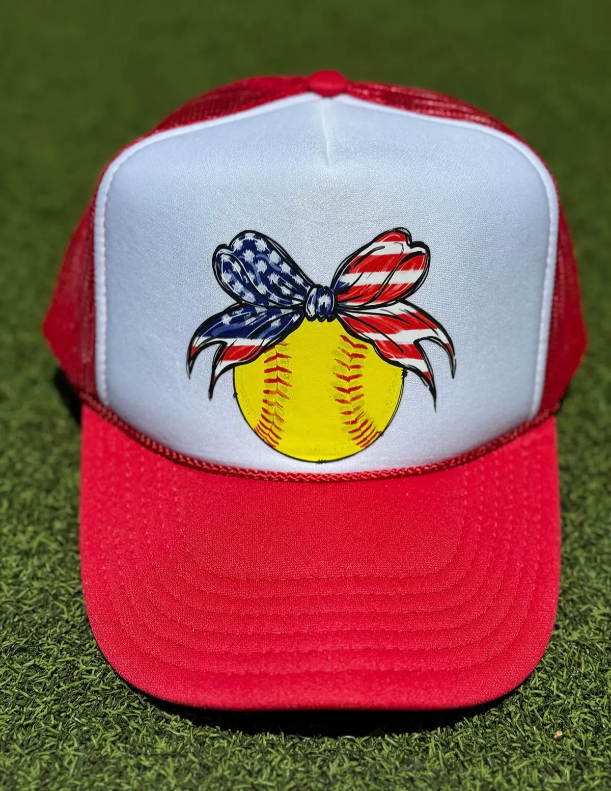 American Softball Bow Trucker Hat 1
