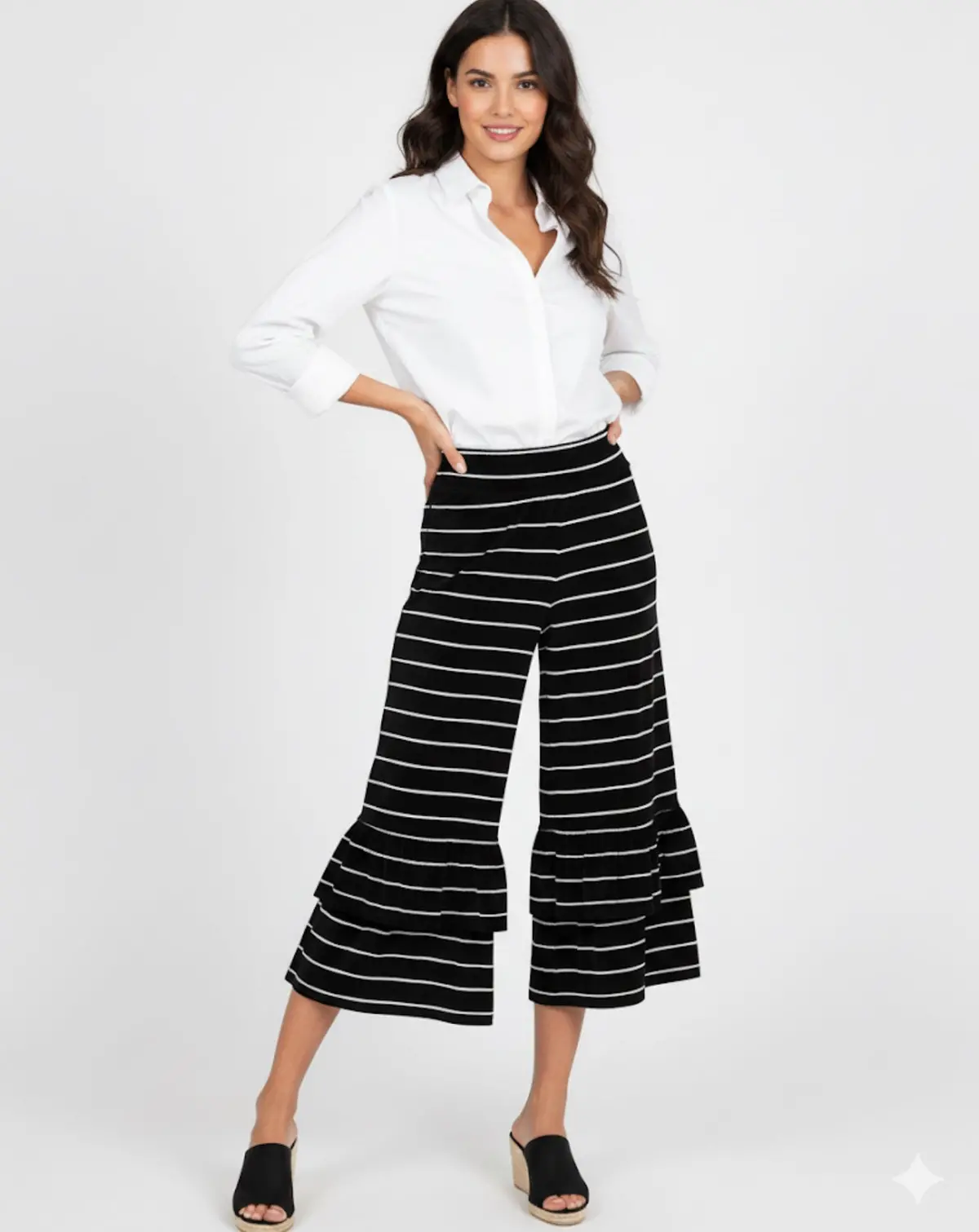 Striped Ruffle Pants 1