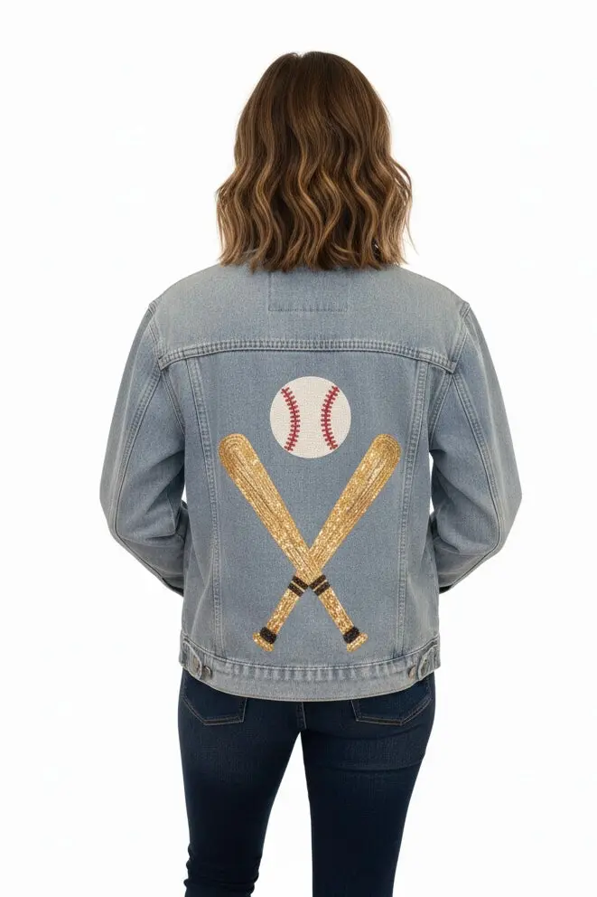Baseball Fleece Lined Denim Jacket 1