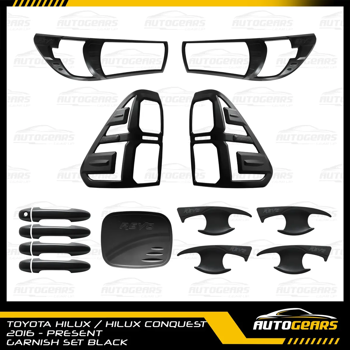 Toyota Hilux Conquest (2020 - 2026) Matte Black Garnish Set 1