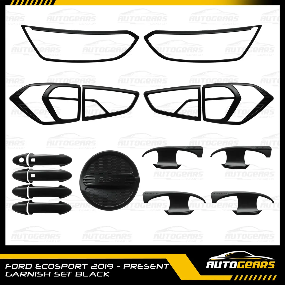 Ford Ecosport (2019 - 2022) Matte Black Garnish Set 1