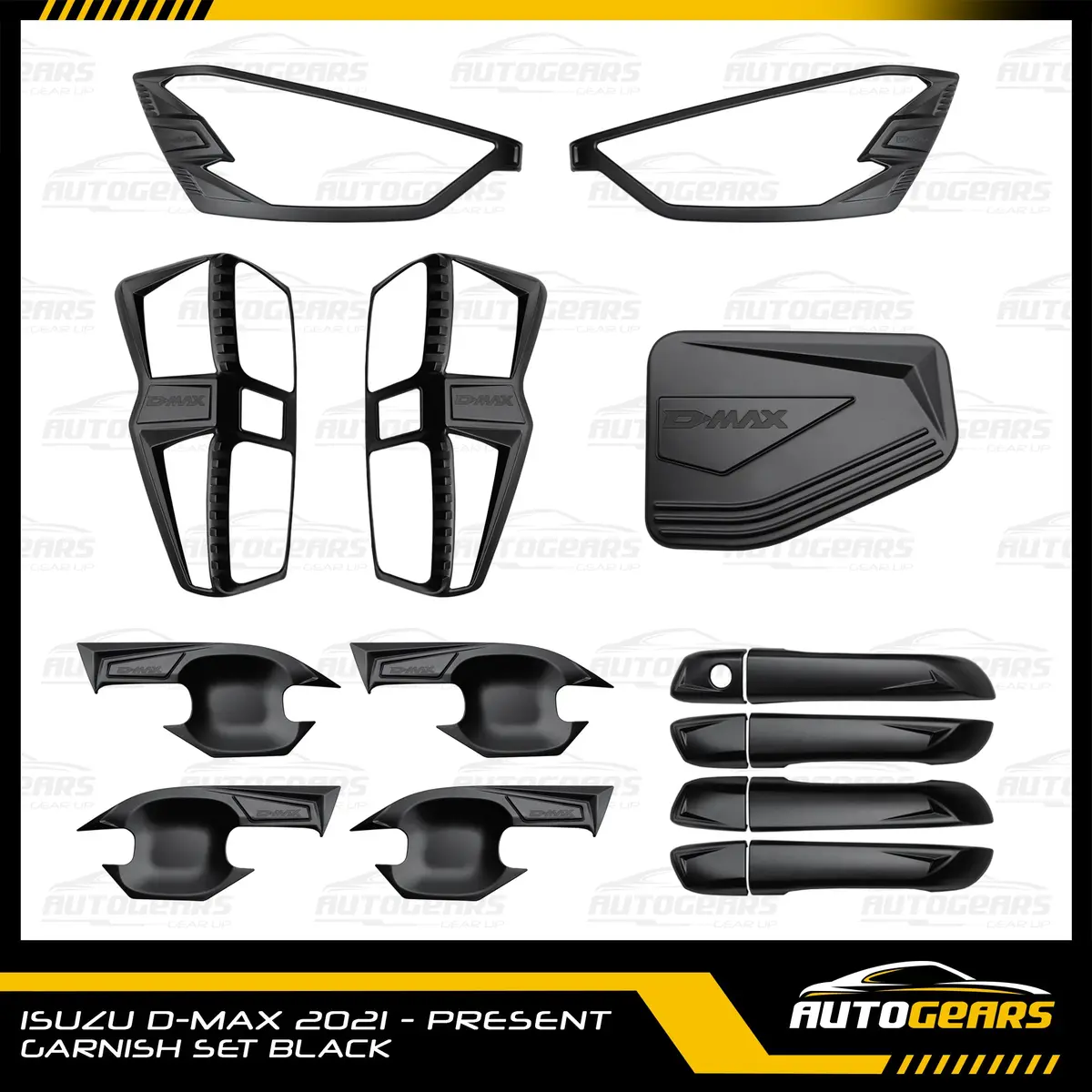 Isuzu D-Max Dmax  (2021 - 2023) Matte Black Garnish Set 1