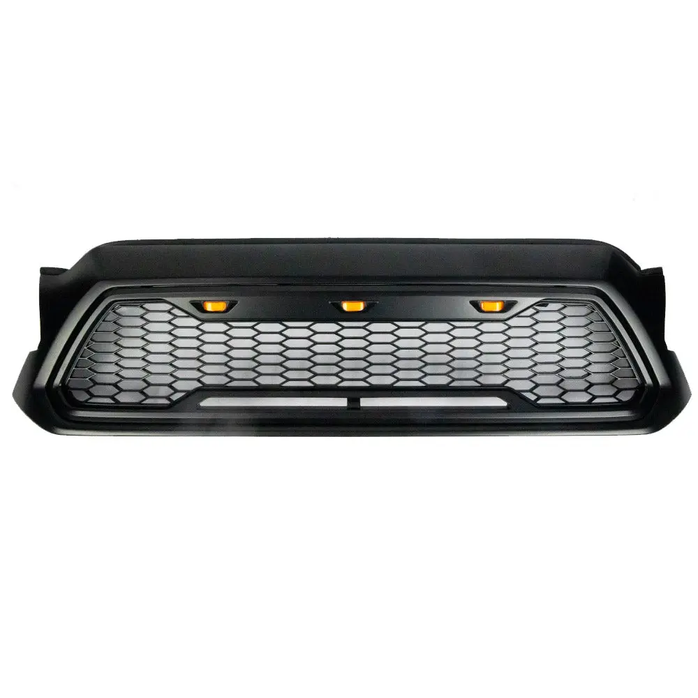 Raptor Style Mesh Grille With 3 Amber Led Lights Fits 2012-2015 Toyota Tacoma 1