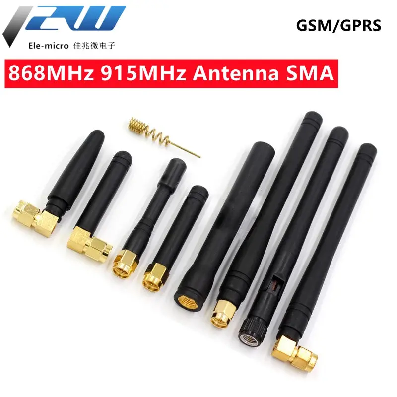2Pcs 868Mhz 915Mhz Antenna 3Dbi Sma Male Connector Gsm, Gprs Antena Outdoor Signal Repeater Antenne Waterproof  Glue Rod Antenna 1