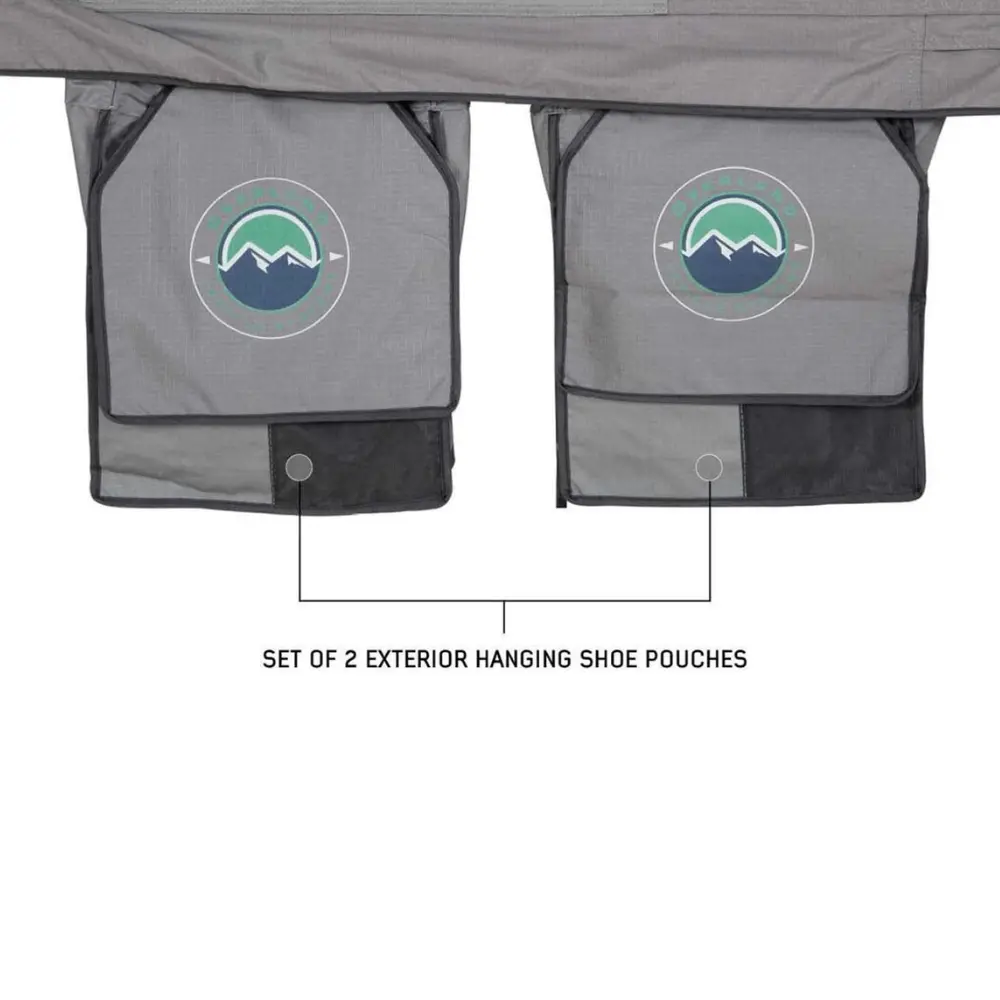 Hd Nomadic 2 Extended Soft Shell Roof Top Tent, Grey Body & Green Rainfly 2