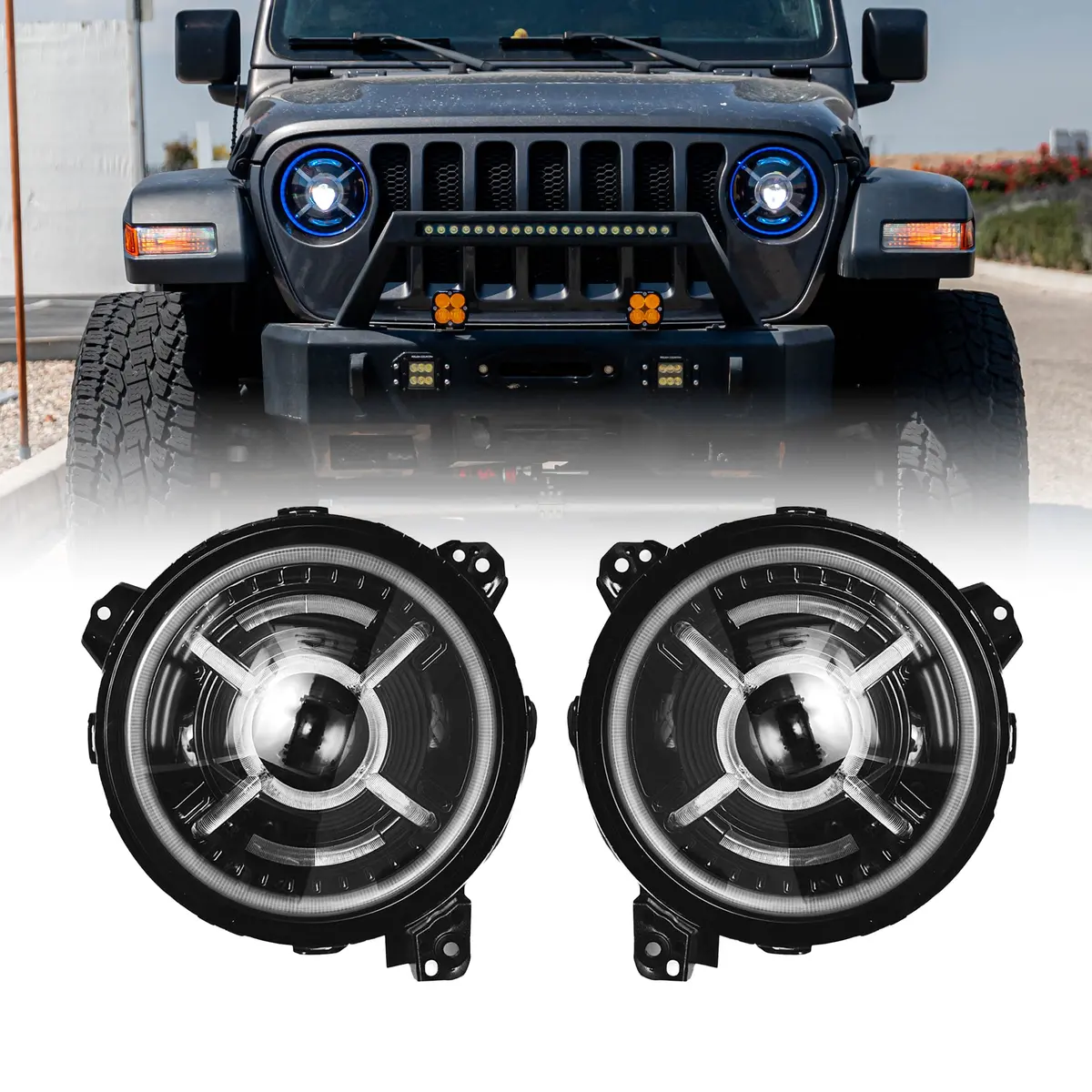 9-Inch Rgb-W Halo Headlights 1