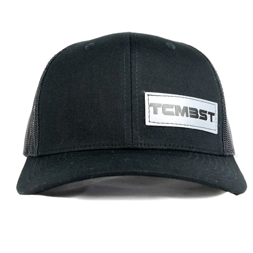 Tcmbst Leather Patch Trucker Hat - Black On Black 1