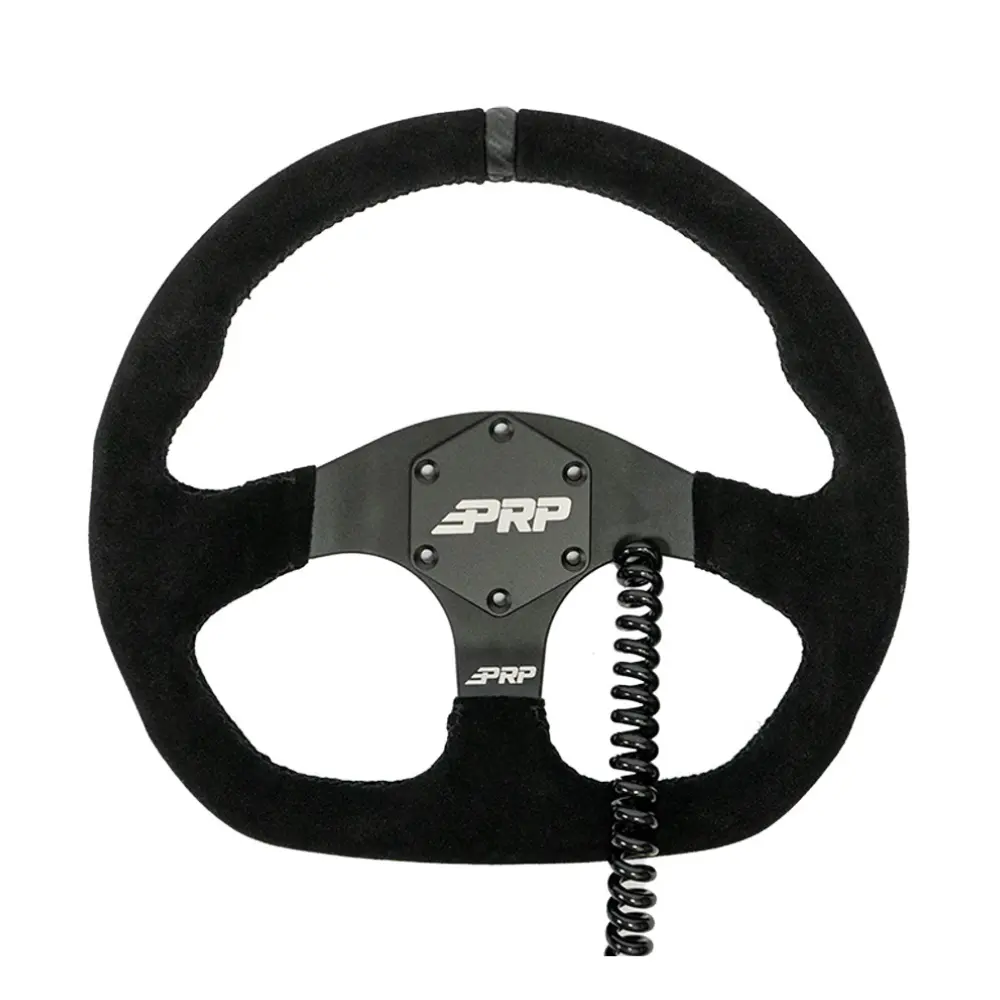 Heated Comp-R Suede Steering Wheel [D-Shaped] | Black 1
