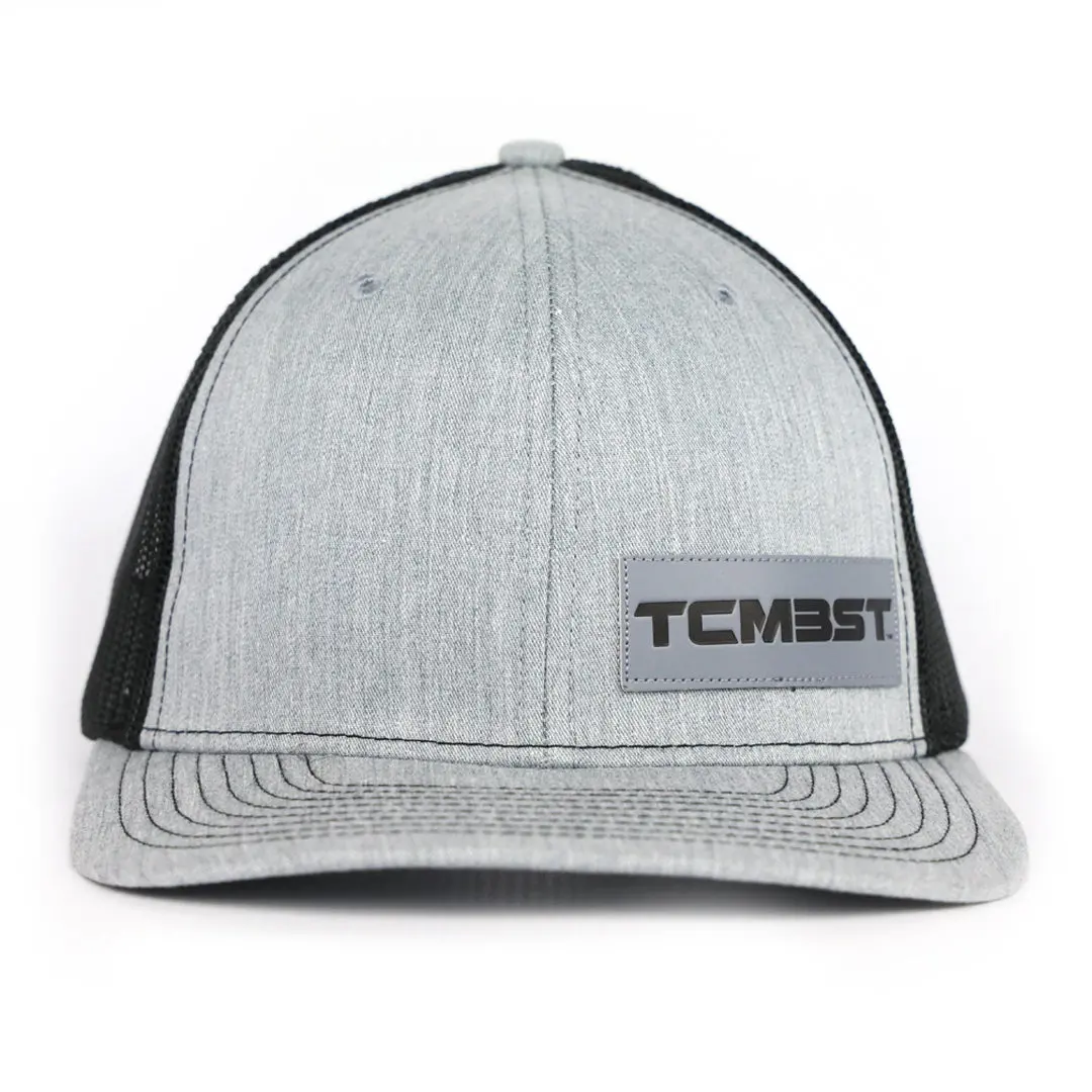 Tcmbst Leather Patch Trucker Hat - Heather Grey 1