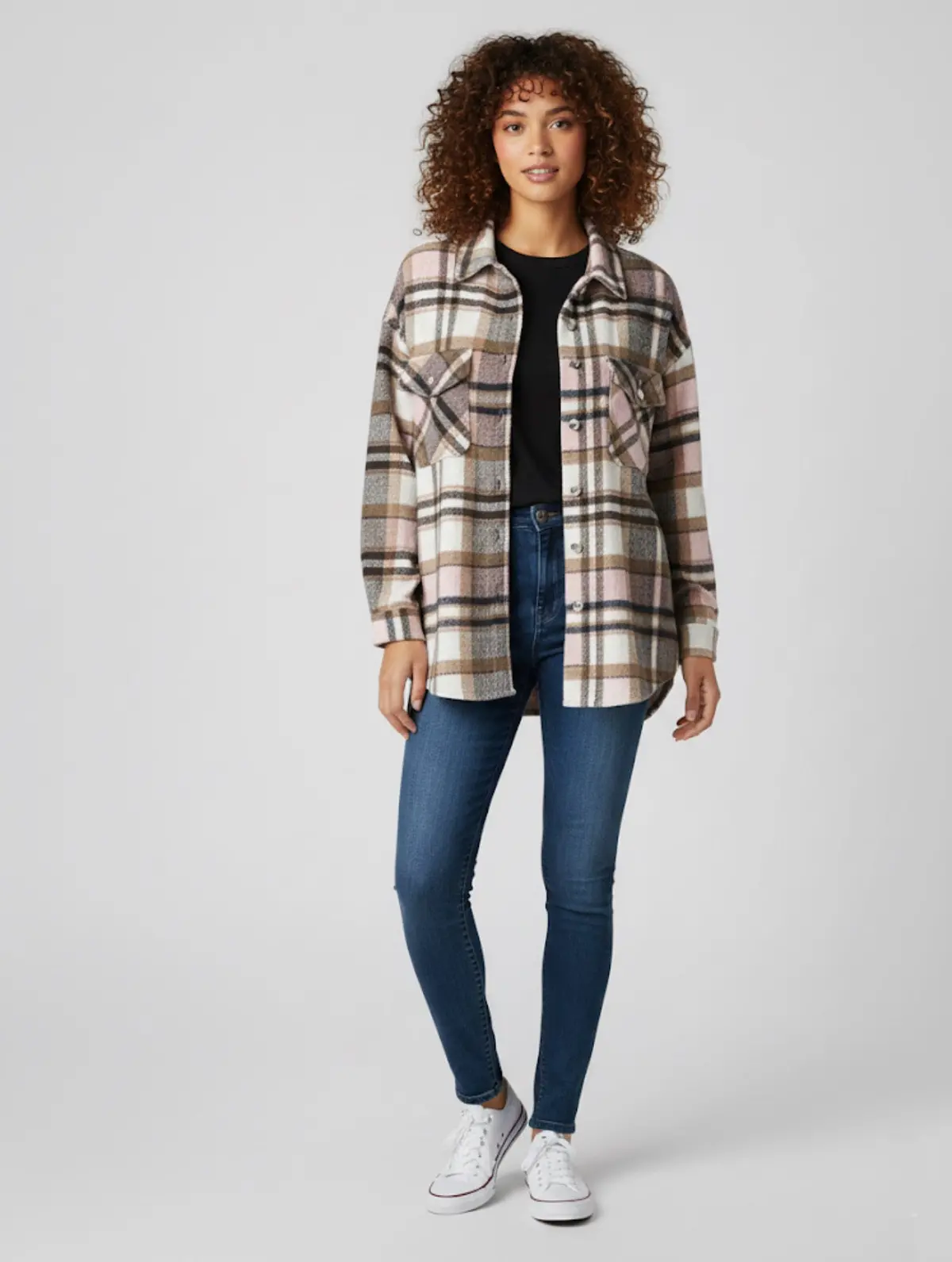 Pink Plaid Shacket 1