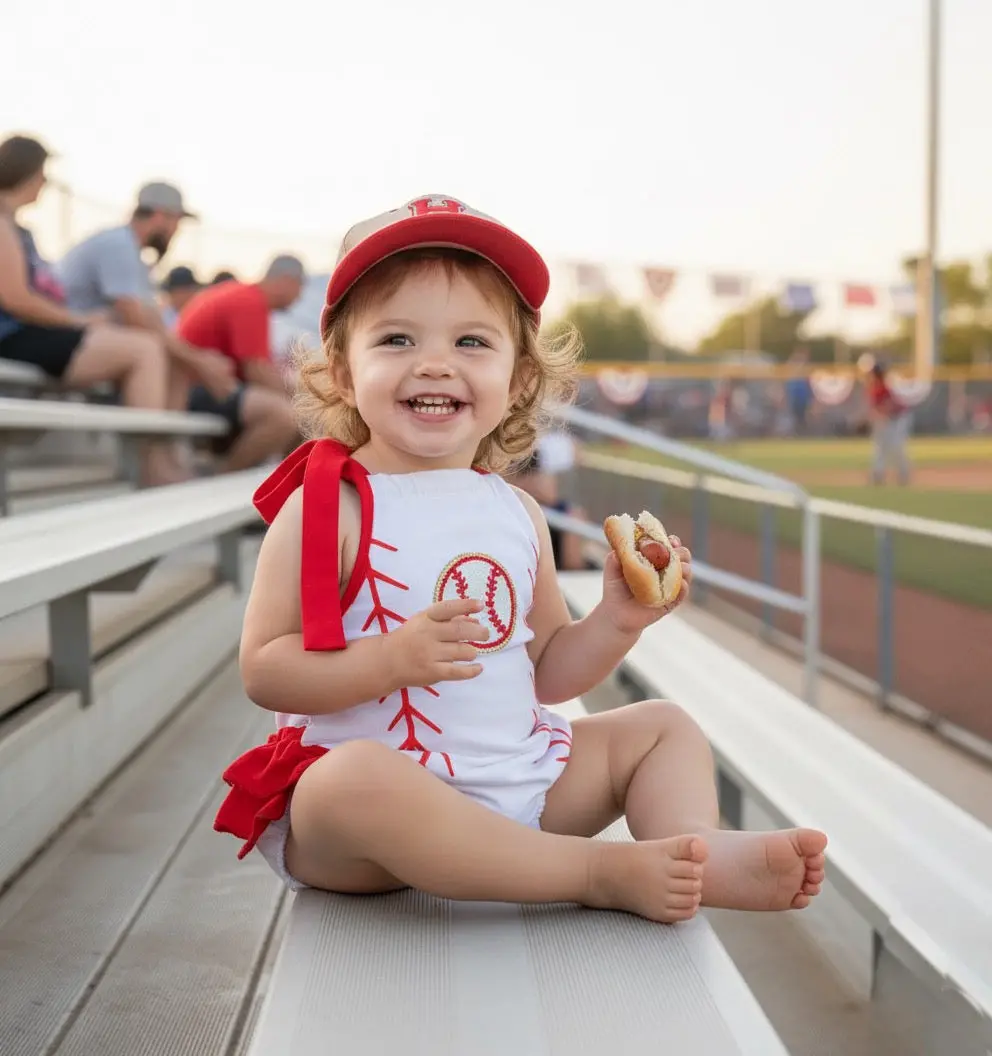 Ruffled Baseball Onsie 1