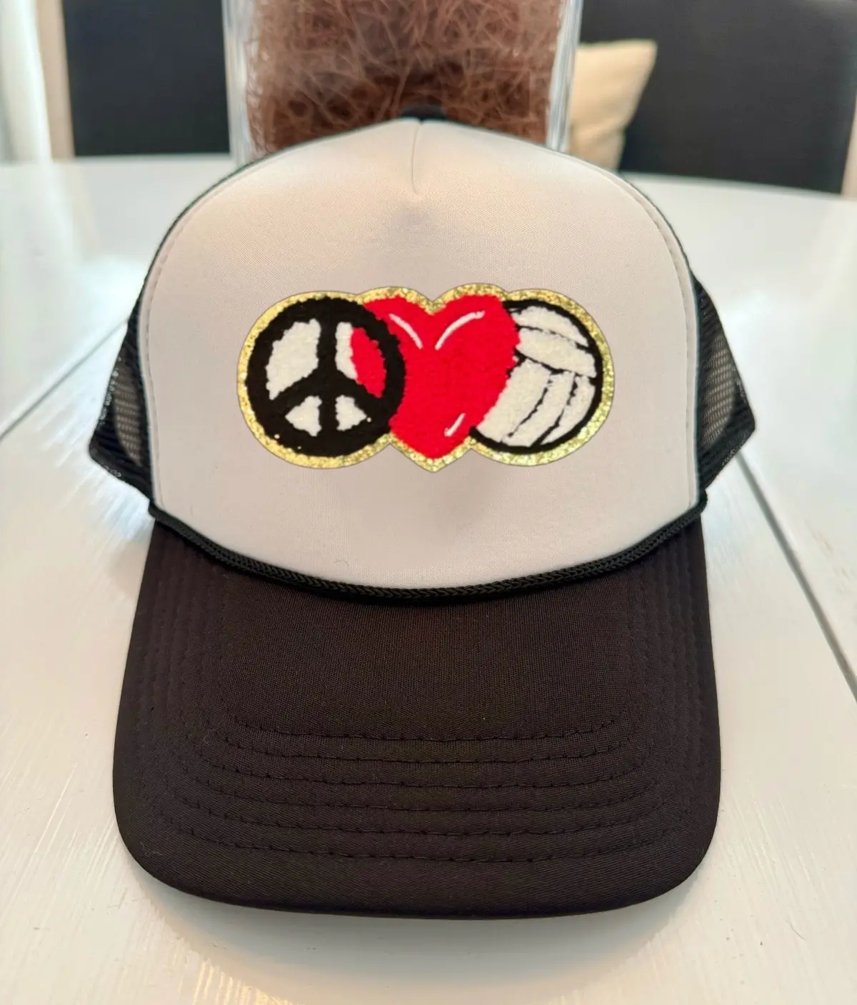 Peace, Love, Volleyball Trucker Caps (Various Colors) 1