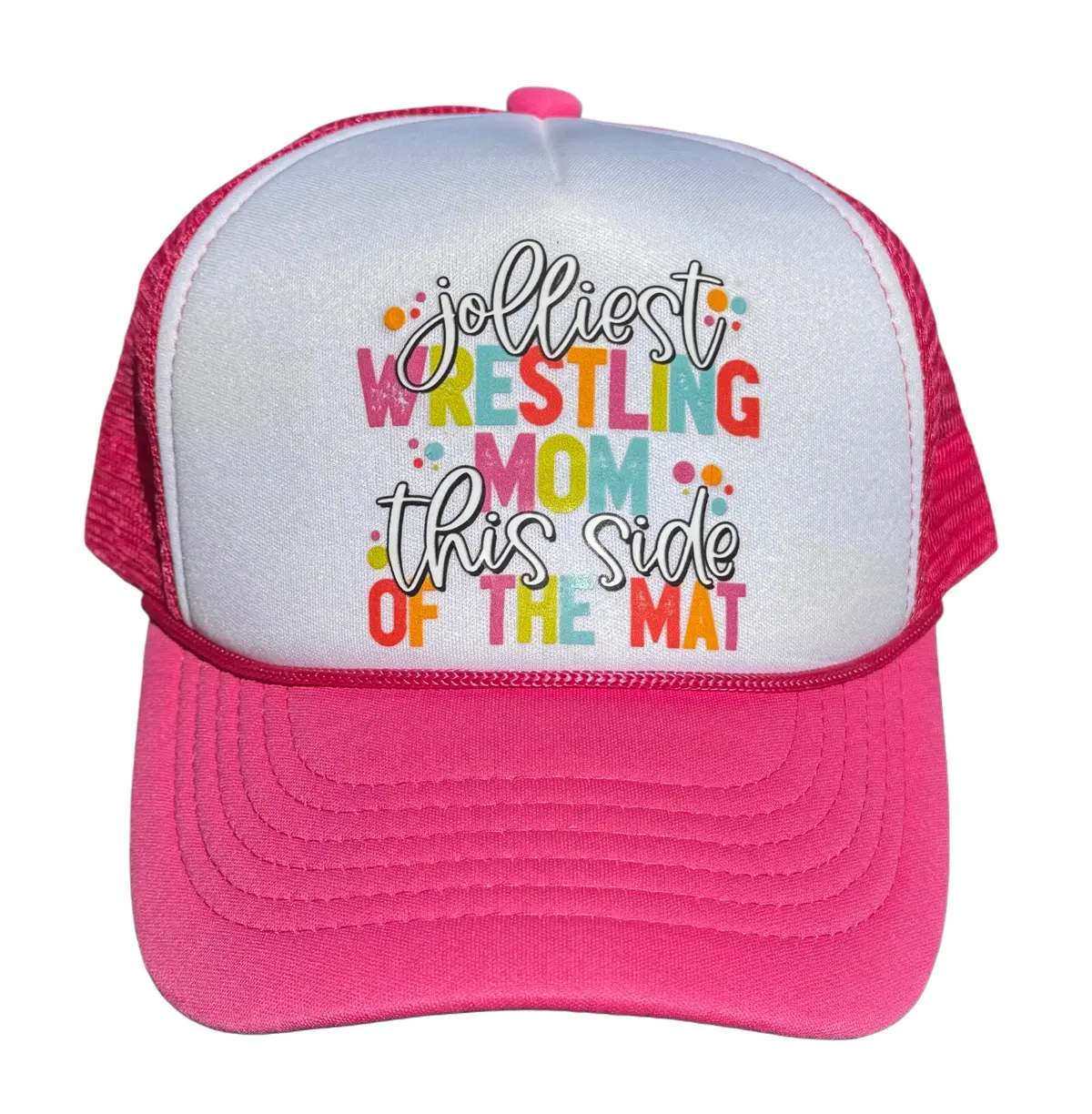 Jolliest Wrestling Mom This Side Of The Mat Trucker Hat 1