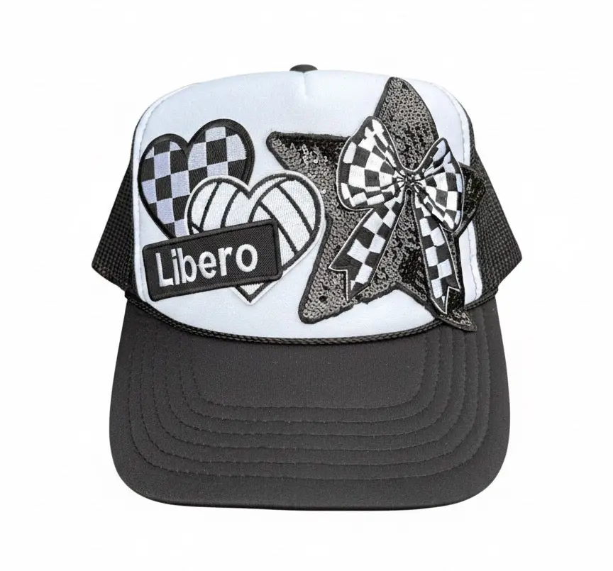 Volleyball Libero Checkered Trucker Cap 1