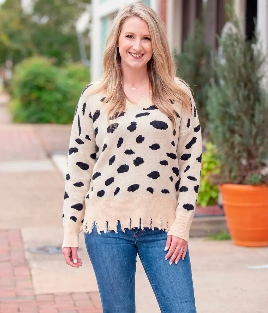 Cookies & Cream Fringe Sweater 1