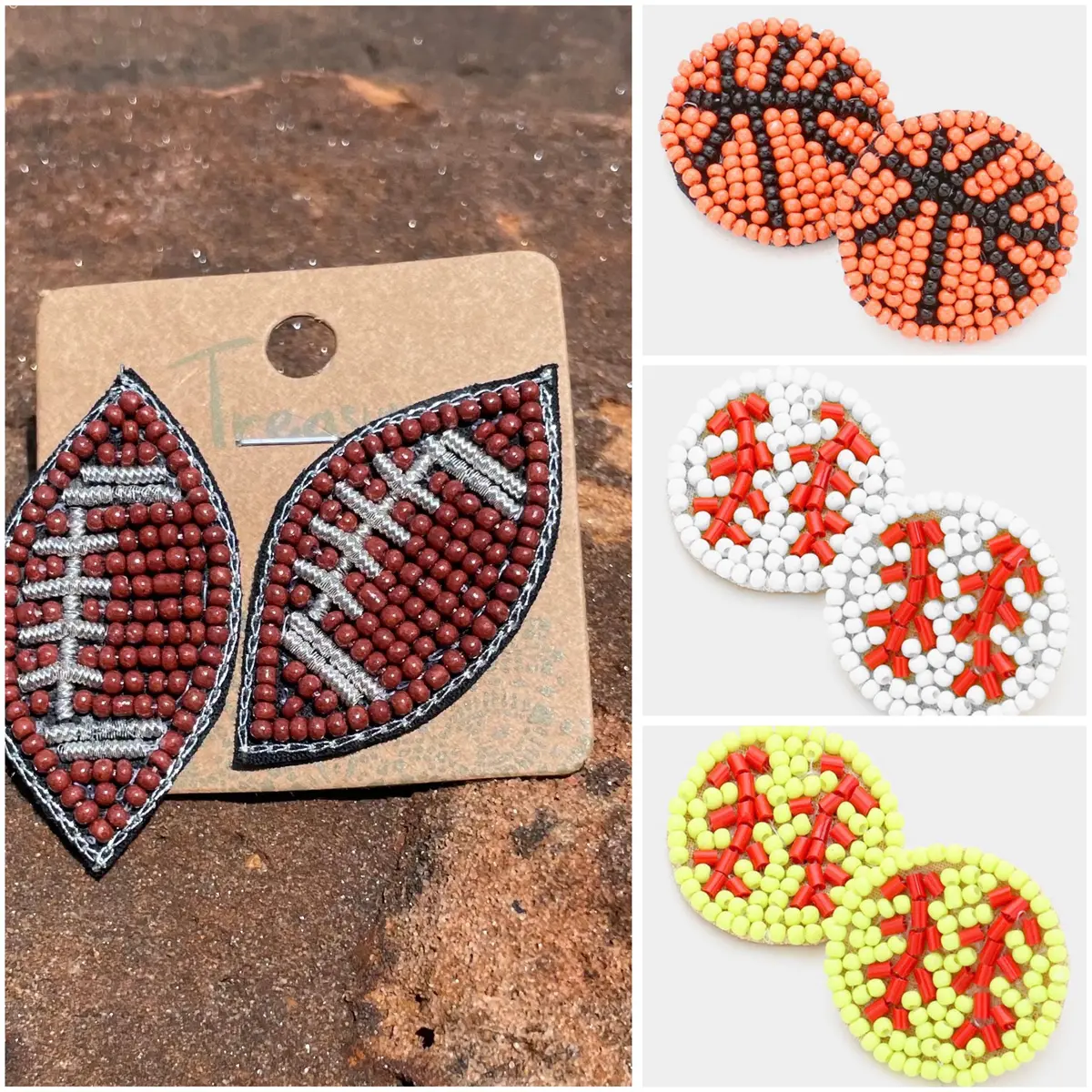 Beaded Sports Earrings 1