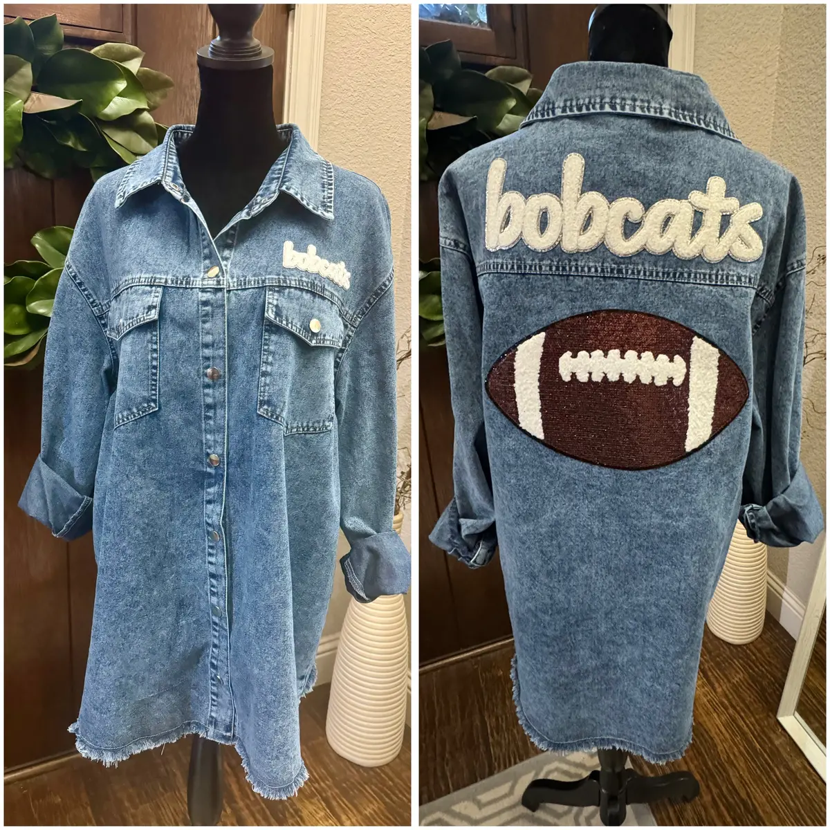 Bobcat Football Denim Shirt 1