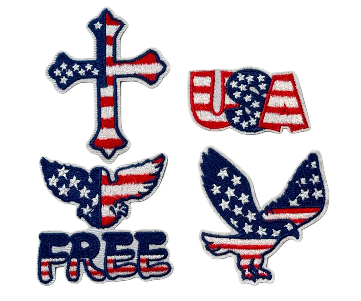 America Themed Iron On Patches 1