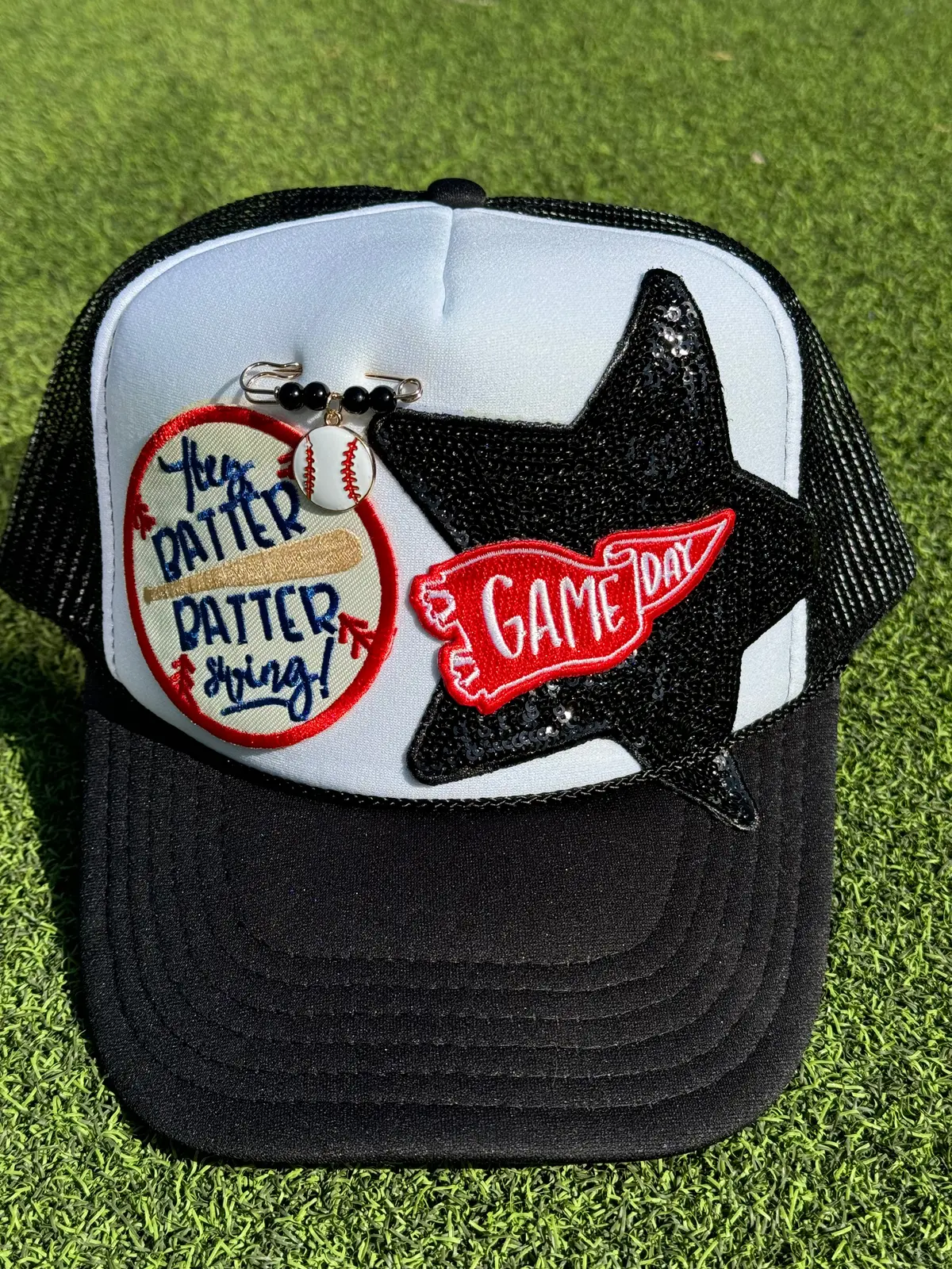 Hey Batter Batter Baseball Trucker Cap 1