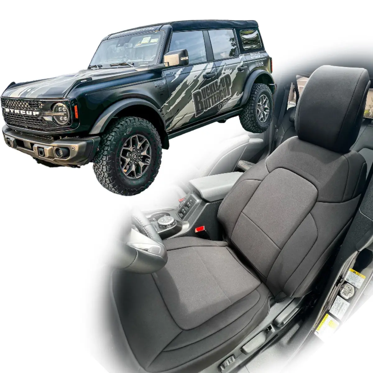 Bbm Black Neoprene Seat Covers For 2021+ Ford Bronco 4 Door 1