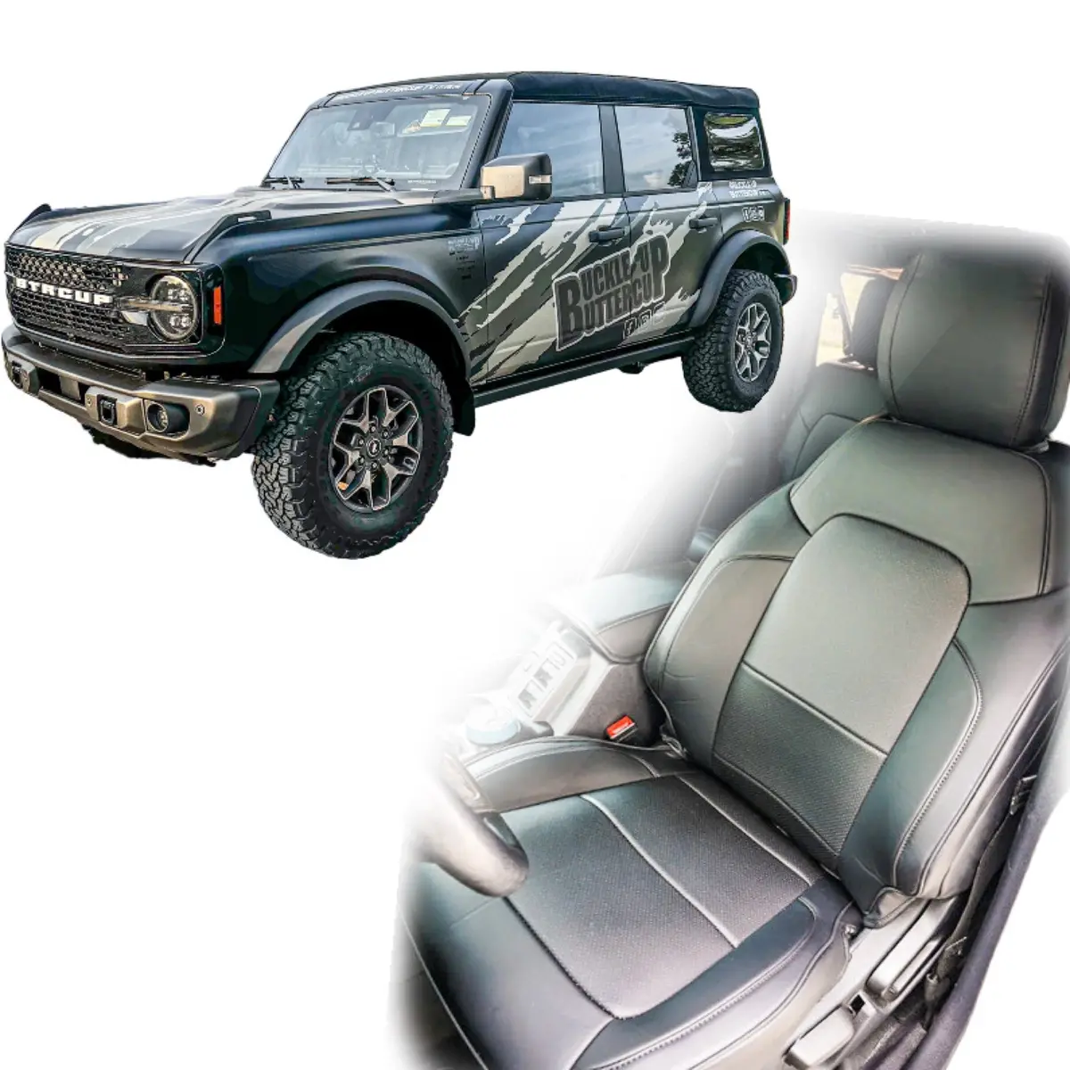 Bbm Pu Leather Seat Covers For 2021+ Ford Bronco With Molle Panel Backs (4 Door) 1