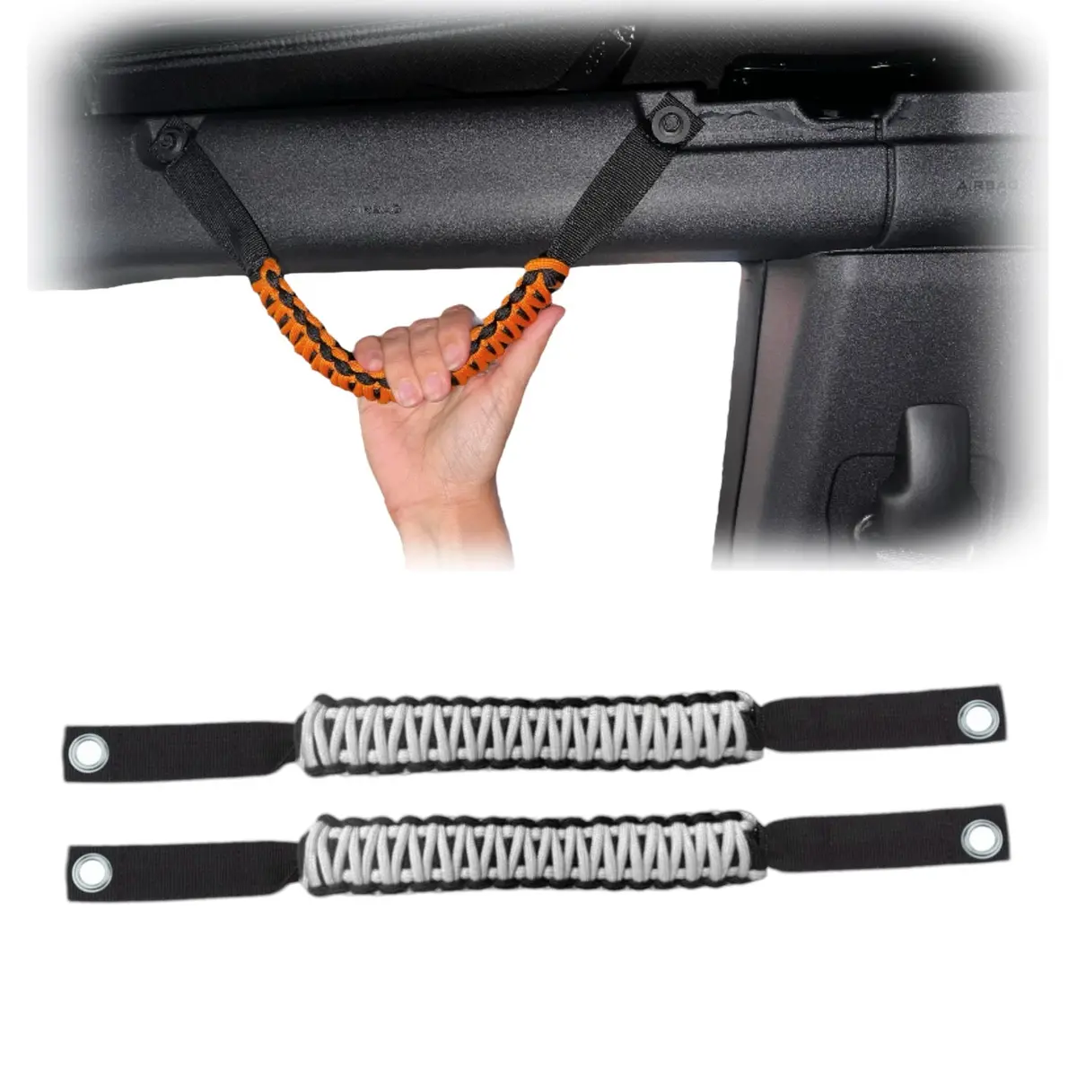 Bbm Paracord Grab Handles Set Of 2 For 2021+ Ford Bronco - White 1